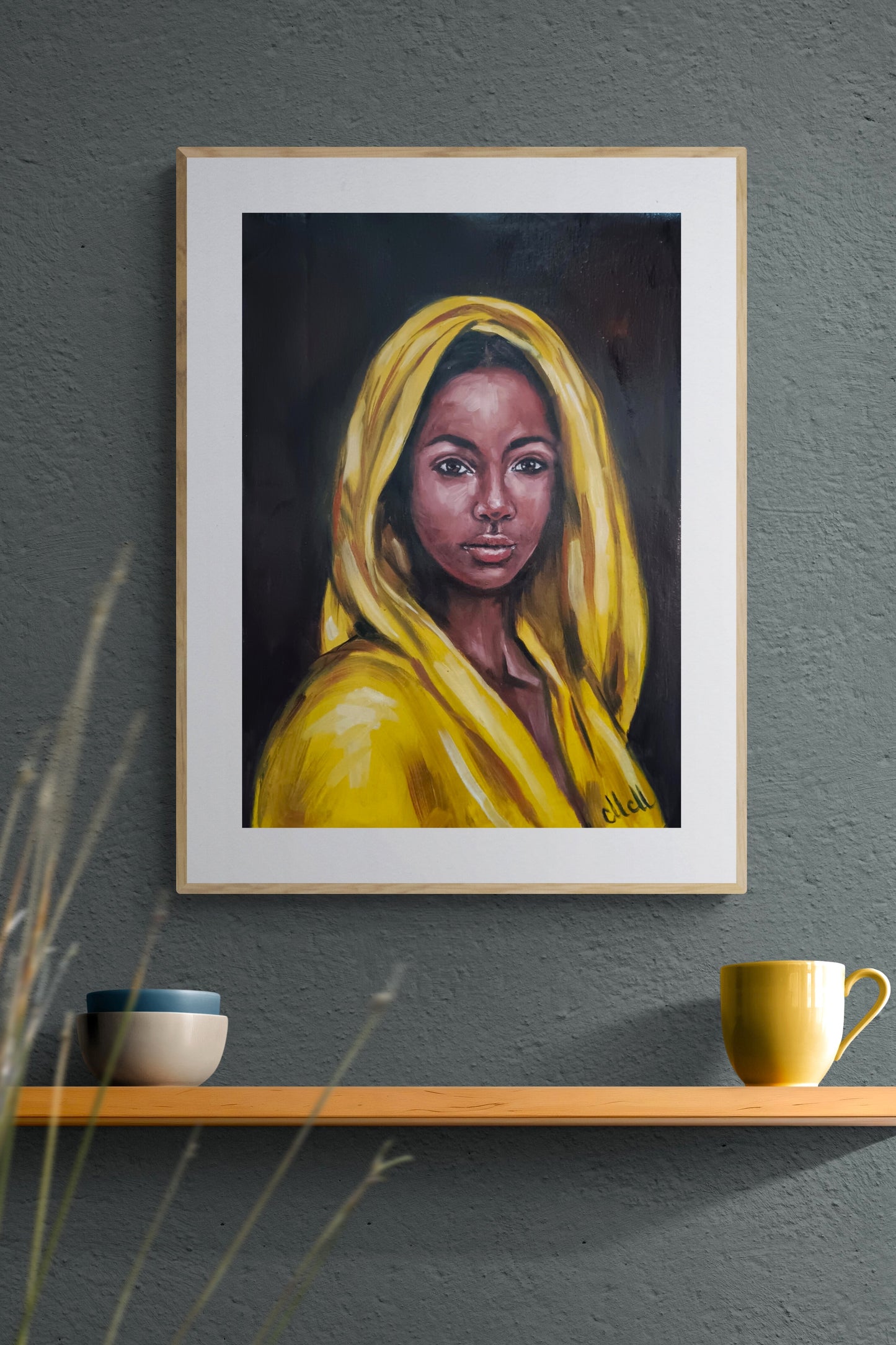 Empowering Afro American Woman Art – Female Portraiture
This American woman is a striking piece of oil portrait painting, celebrating beauty, strength, and cultural heritage.
Created with high-quality, oil colors on canvas, this African female portrait painting is a captivating addition to any space: home gallery, wall art for living room and unique bedroom wall decor.
Size: 35 cm x 48 cm (14" x 19")
Canvas is not stretched.