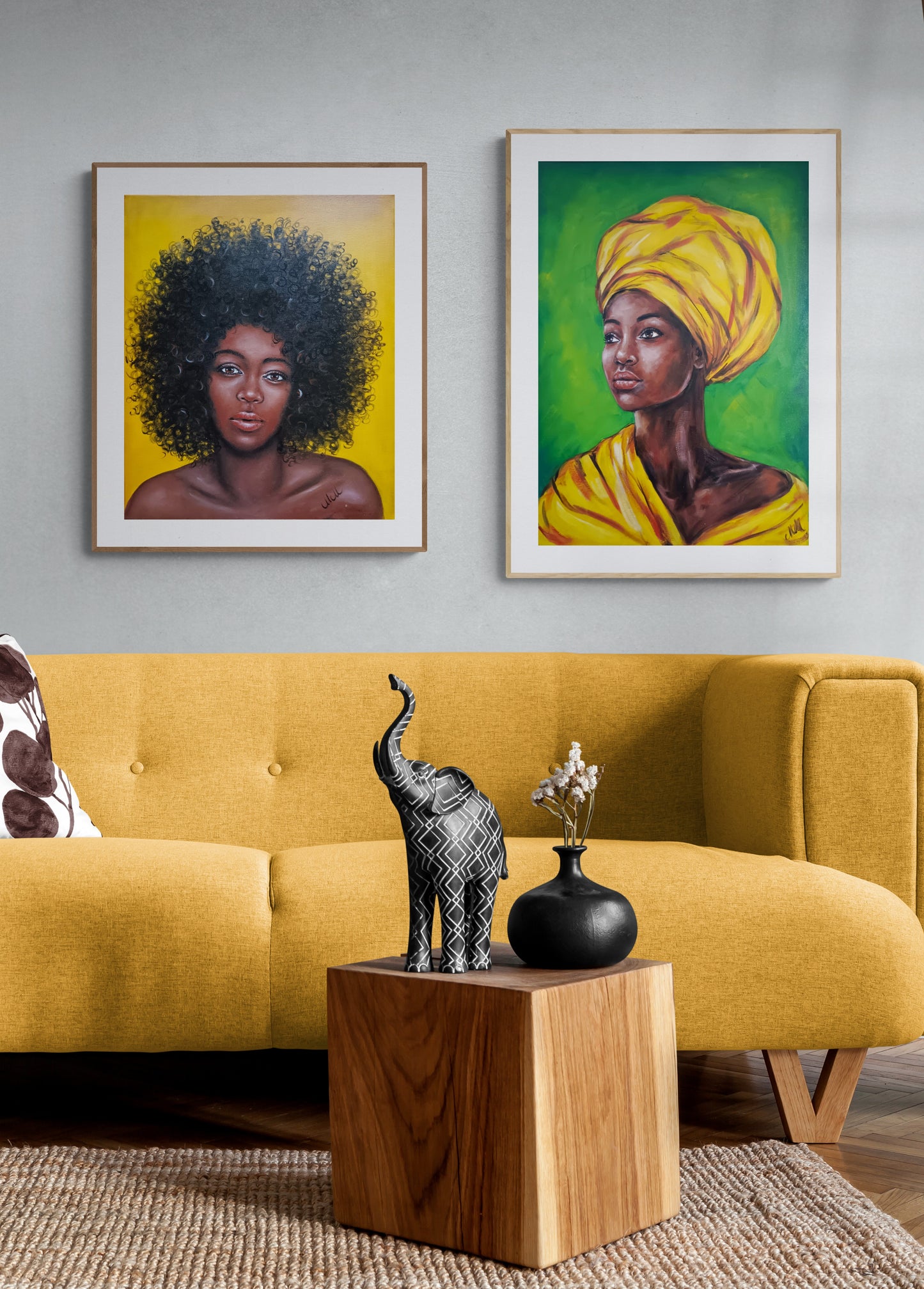 Afro African Female Portrait – Original Oil Painting
This stunning oil portrait of beautiful black female is a unique gift idea and a bold statement for any home gallery. Hand-painted with high-quality oil colors on canvas, it showcases rich textures and vibrant tones.
Canvas wall art Size: 50 cm x 70 cm (20" x 28") 
