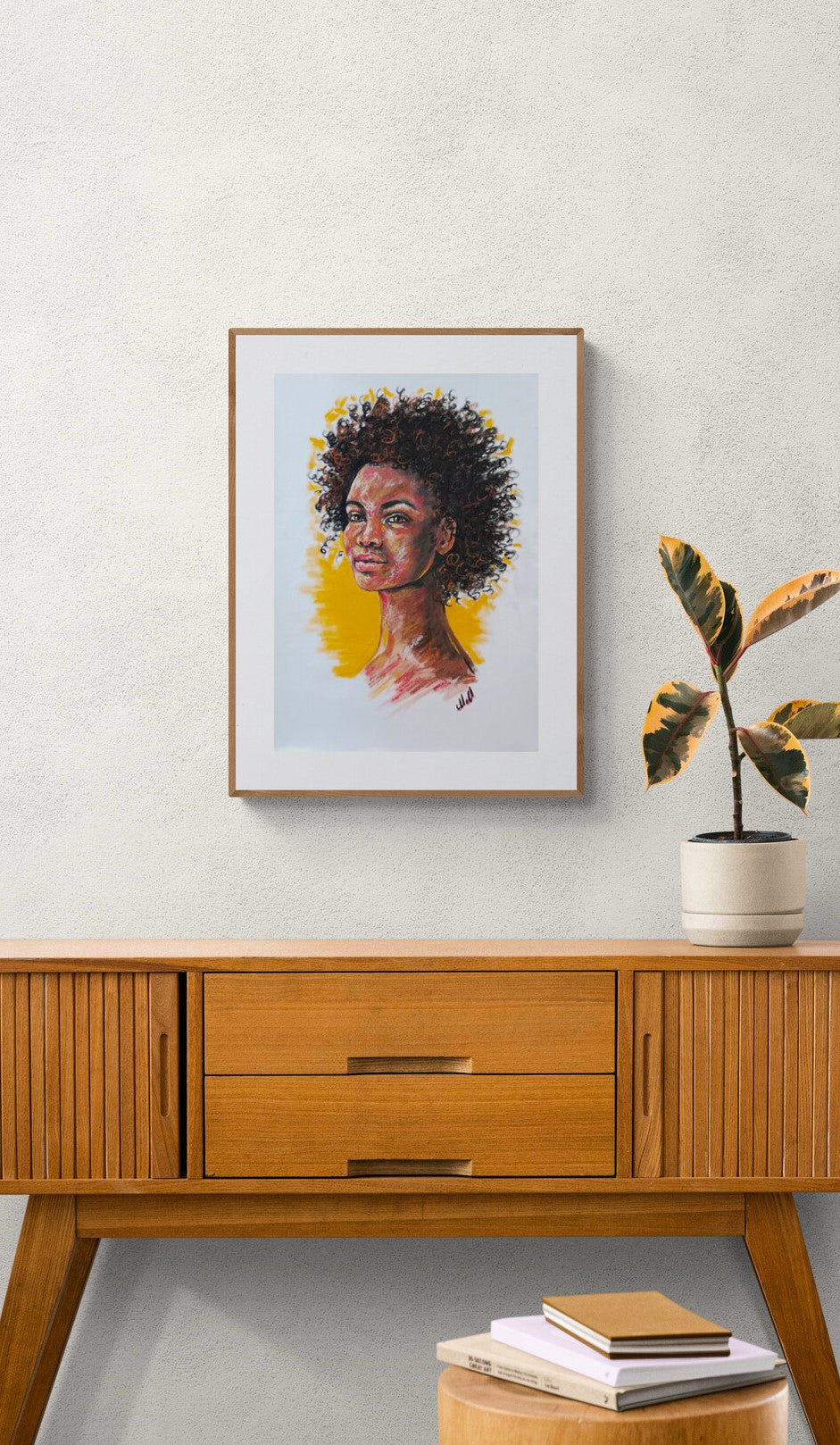 African wall art - original portrait painting of African woman