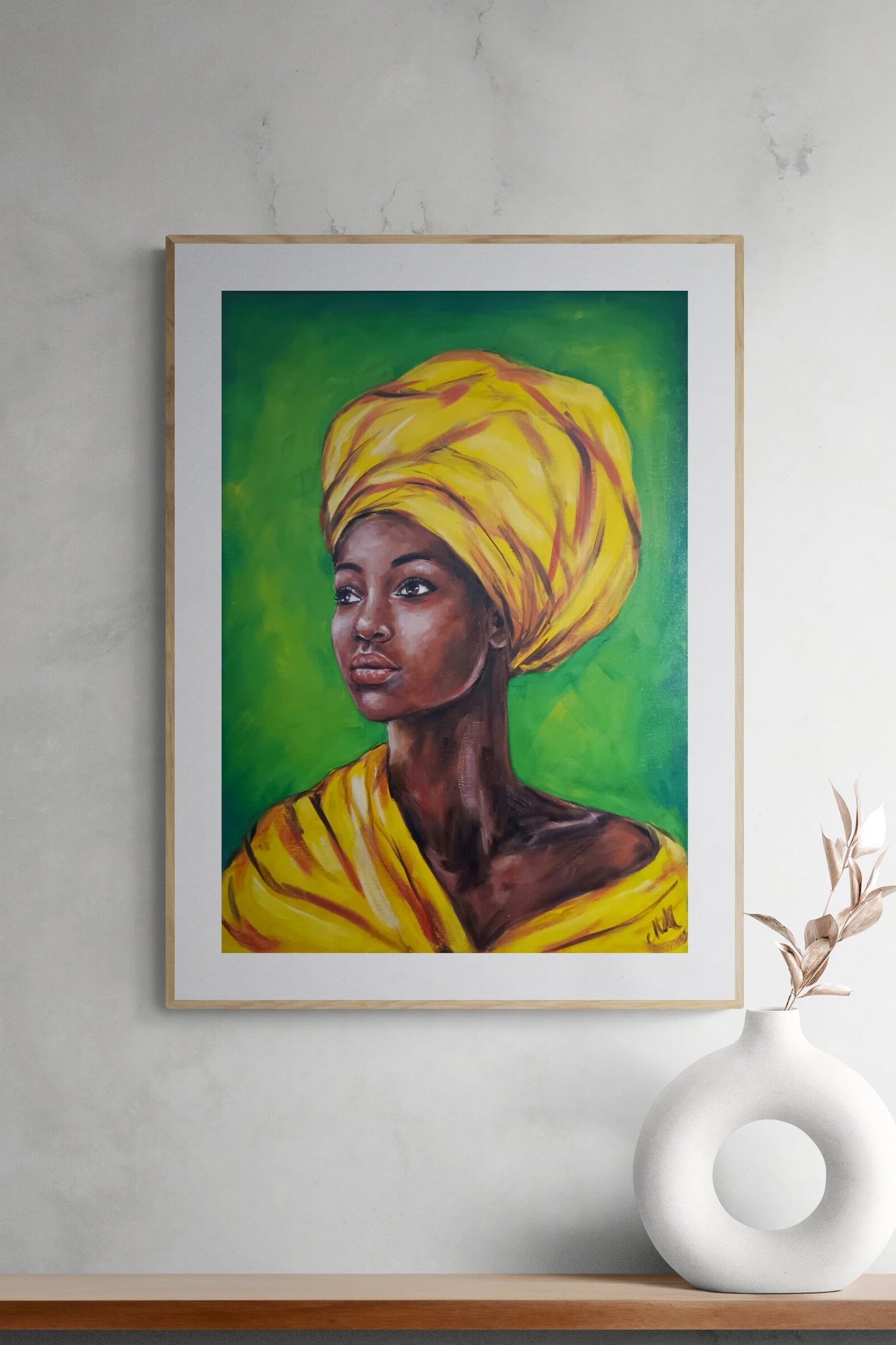 Afro African Female Portrait – Original Oil Painting
This stunning oil portrait of beautiful black female is a unique gift idea and a bold statement for any home gallery. Hand-painted with high-quality oil colors on canvas, it showcases rich textures and vibrant tones.
Canvas wall art Size: 50 cm x 70 cm (20" x 28")
The Portraiture artwork is perfect for living rooms, bedrooms, offices, or gallery walls.