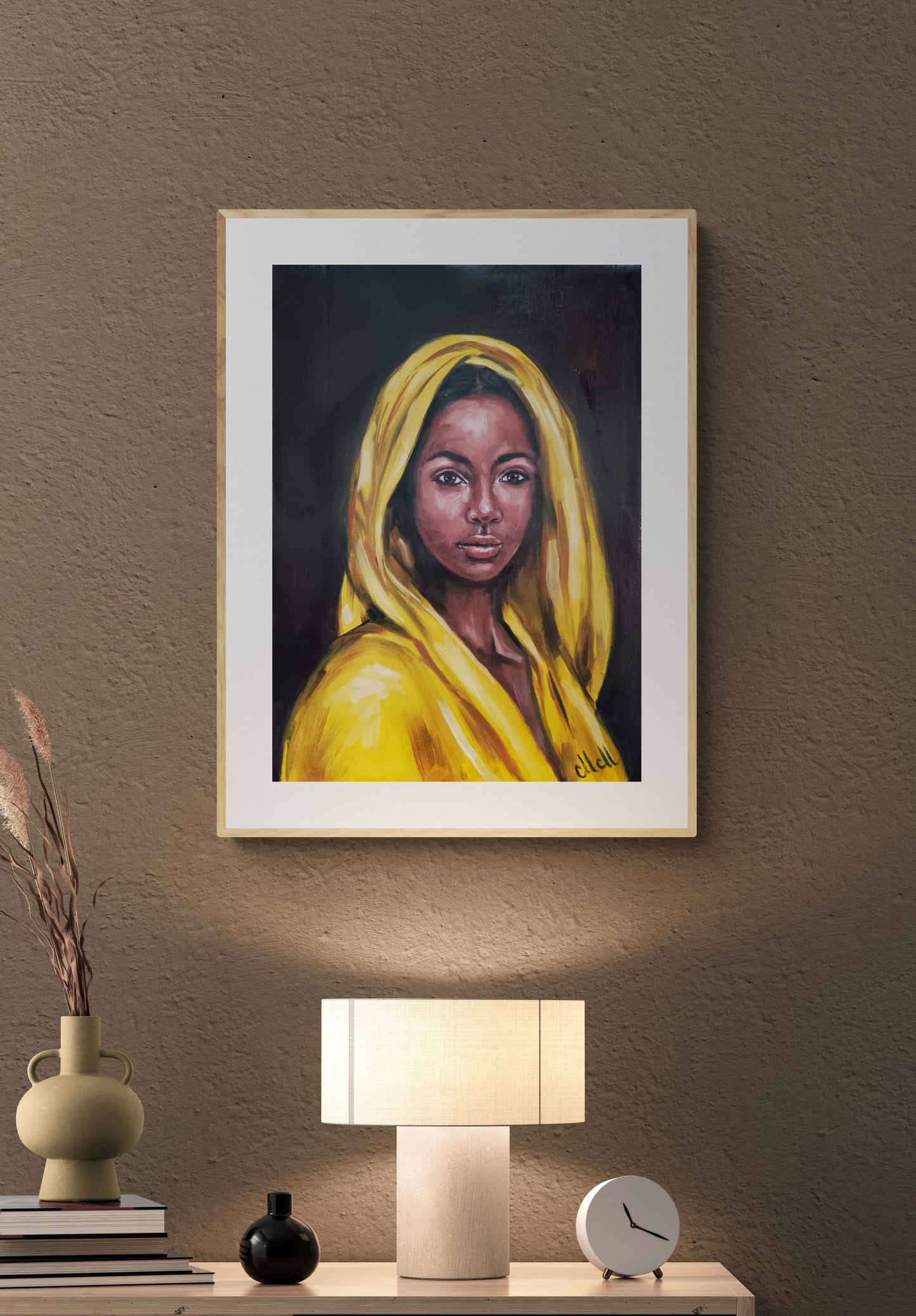 Empowering Afro American Woman Art – Female Portraiture
This American woman is a striking piece of oil portrait painting, celebrating beauty, strength, and cultural heritage.
Created with high-quality, oil colors on canvas, this African female portrait painting is a captivating addition to any space: home gallery, wall art for living room and unique bedroom wall decor.
Size: 35 cm x 48 cm (14" x 19")
Canvas is not stretched.