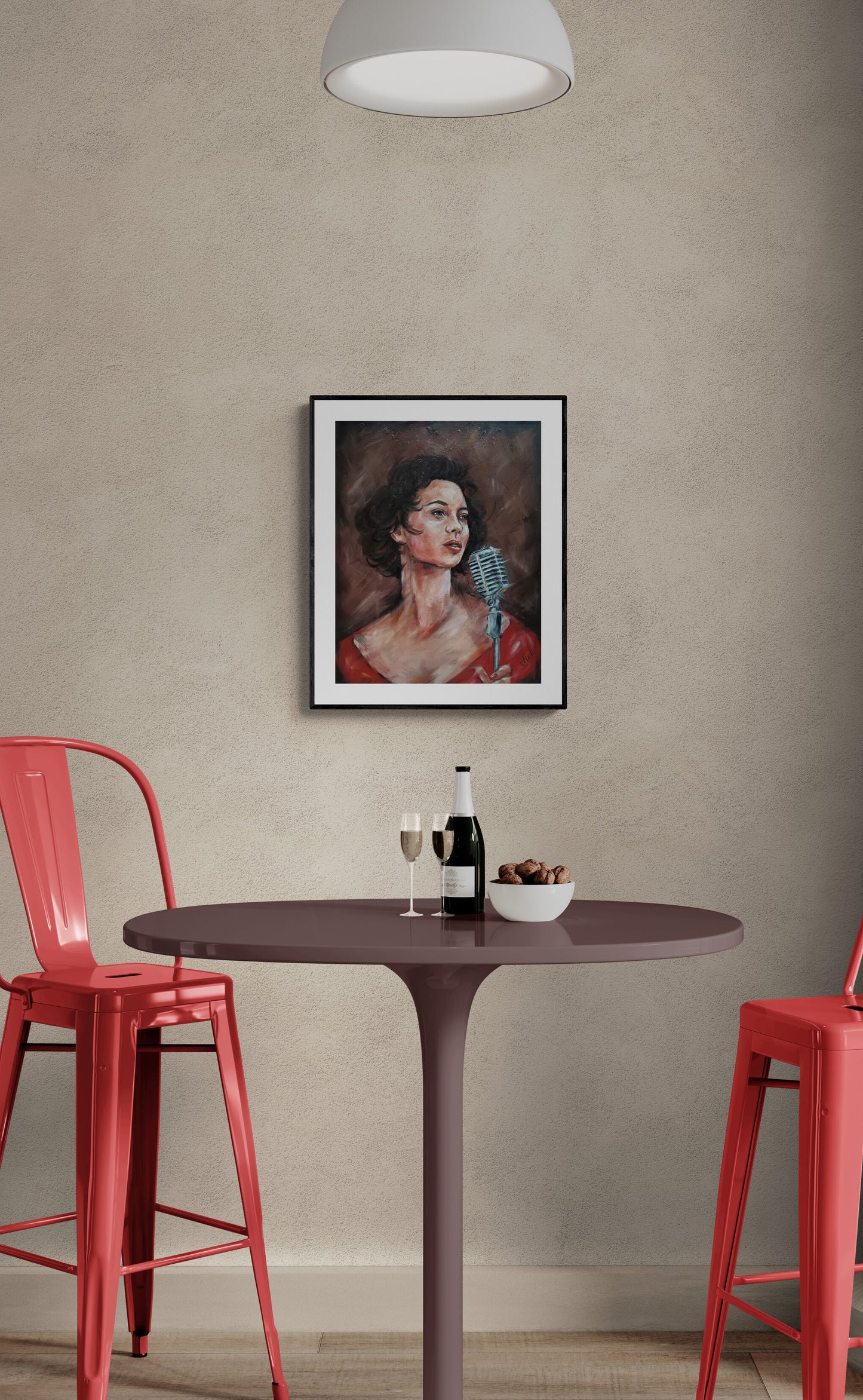 This original oil painting of a woman captures more than just a moment—it conveys rhythm, passion, and quiet strength. Her expression, graceful and full of feeling, invites you to feel the music behind the silence.
This is an impasto female face painting, where expressive, textured brushstrokes bring depth and movement to the portrait, adding richness that invites you to feel the emotion within the artwork.
Painted with rich oil colors on canvas, perfect for cafe wall decor or bar wall art.