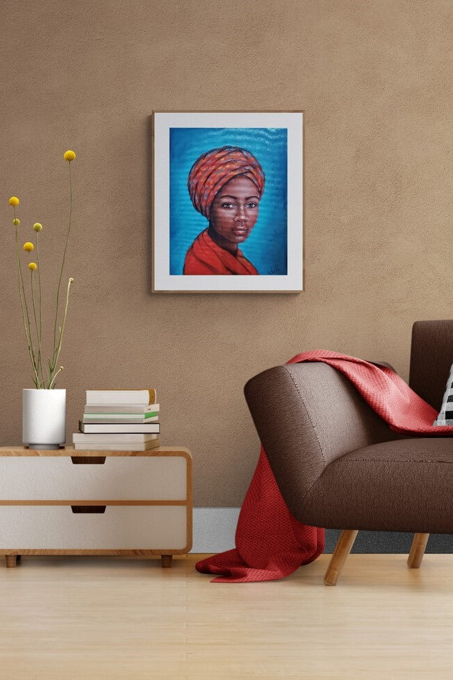 Powerful African American Woman Portrait - Original Hand-Painted Oil Artwork
This stunning portrait of a powerful African woman in red is an original, hand-painted piece created with high-quality oil paints on canvas.
This painting an inspiring and unique gift for someone special or an eye-catching addition to any home livingroom wall decor.
Size: 40 cm x 50 cm (16" x 20")
