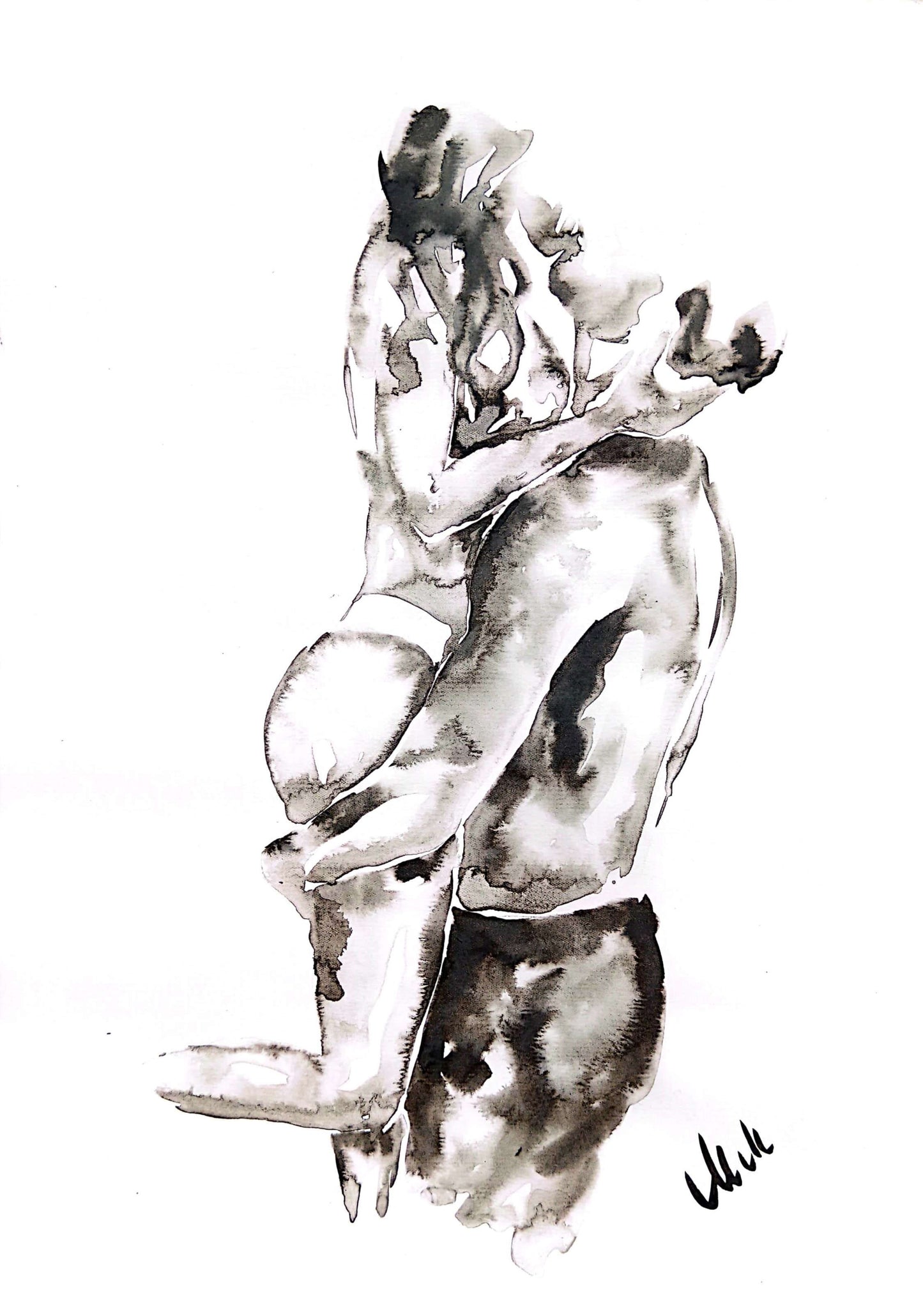 Lovers – Romantic Ink painting for Bedroom Decor
This original ink artwork captures the intimate embrace of lovers.
With just water and delicate strokes of black ink, this minimalist piece radiates simplicity and elegance, making it a perfect above-bed painting or a unique gift for couples.
Created on natural white, matte, heavy art paper using high-quality ink. and lovers.
Size: 16" x 11" (42 cm x 29 cm)