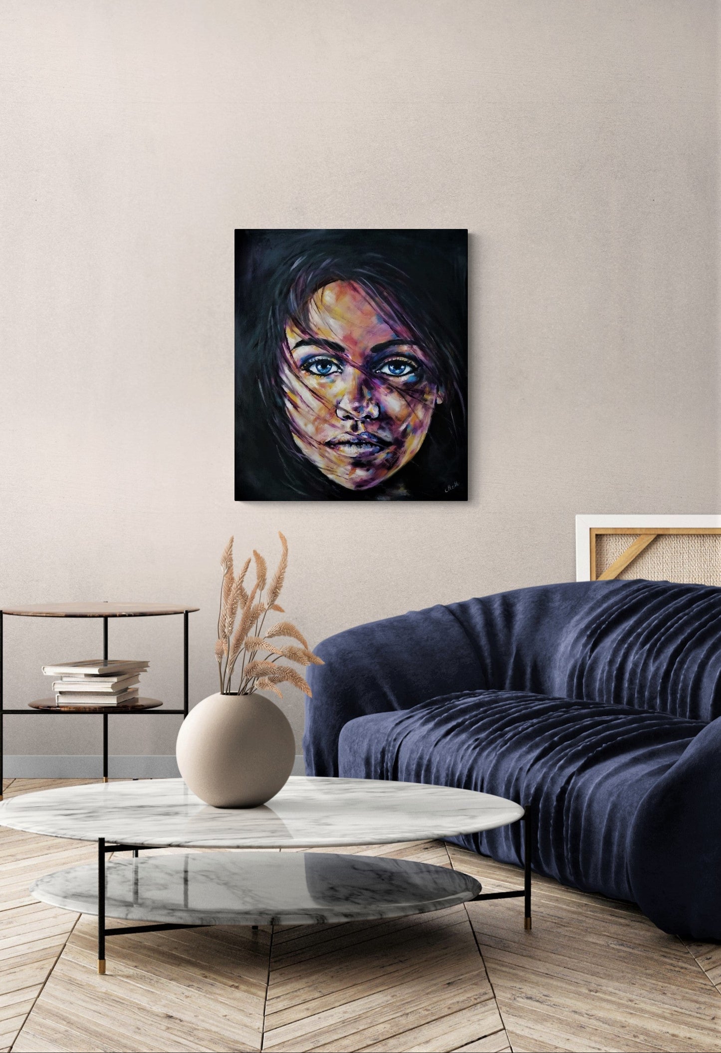 Powerful Woman oil portrait painting – Colorful Handmade Portrait
Celebrate strength and beauty with this powerful woman portrait, a colorful original handmade artwork that radiates confidence and energy.
The bold brushstrokes and vivid colors make this big canvas wall art a striking addition to any modern home.
Size: 50 cm x 60 cm (20" x 24")
Medium: Oil on canvas
Ready to hang – no framing needed.