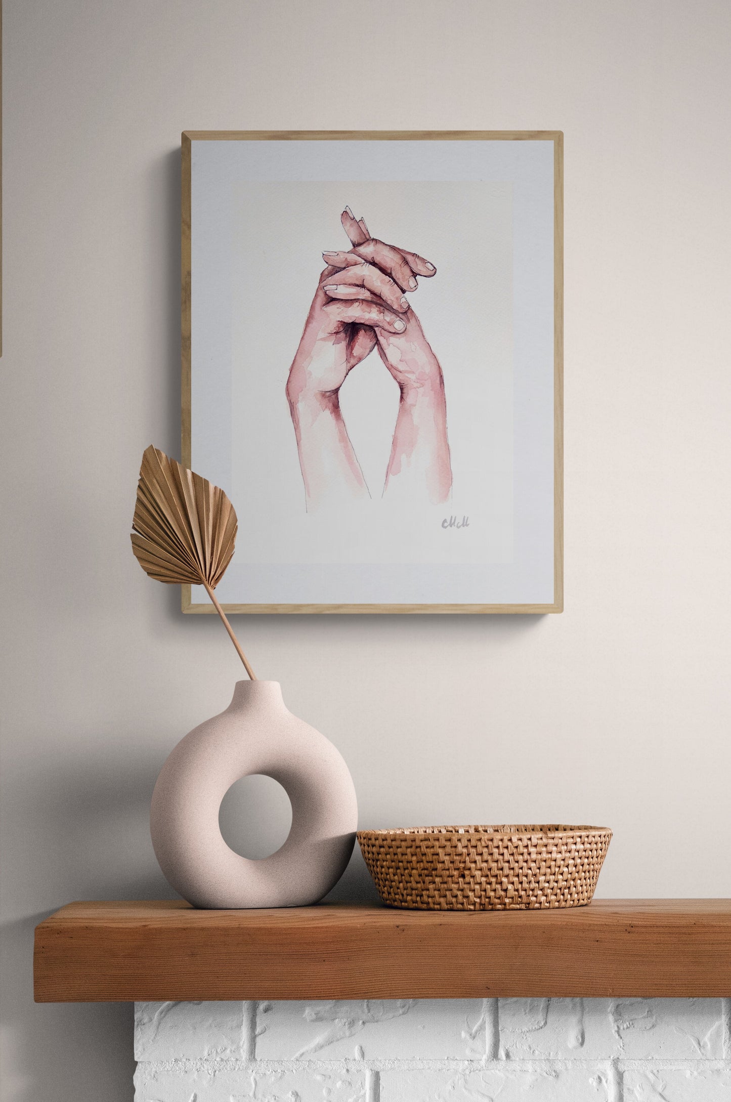Romantic Hand-in-Hand – Watercolor Artwork
Bring warmth and intimacy to your space with this beautiful watercolor painting of a romantic hand-in-hand moment.
The delicate water drops, ink drawing and natural skin tones create a soft, emotional connection, making it a perfect piece for your home: bedroom painitng, dining room wall decor or bathroom artwork.
Made with high-quality materials, this minimalist yet expressive artwork adds elegance to your bedroom, bathroom and living room.