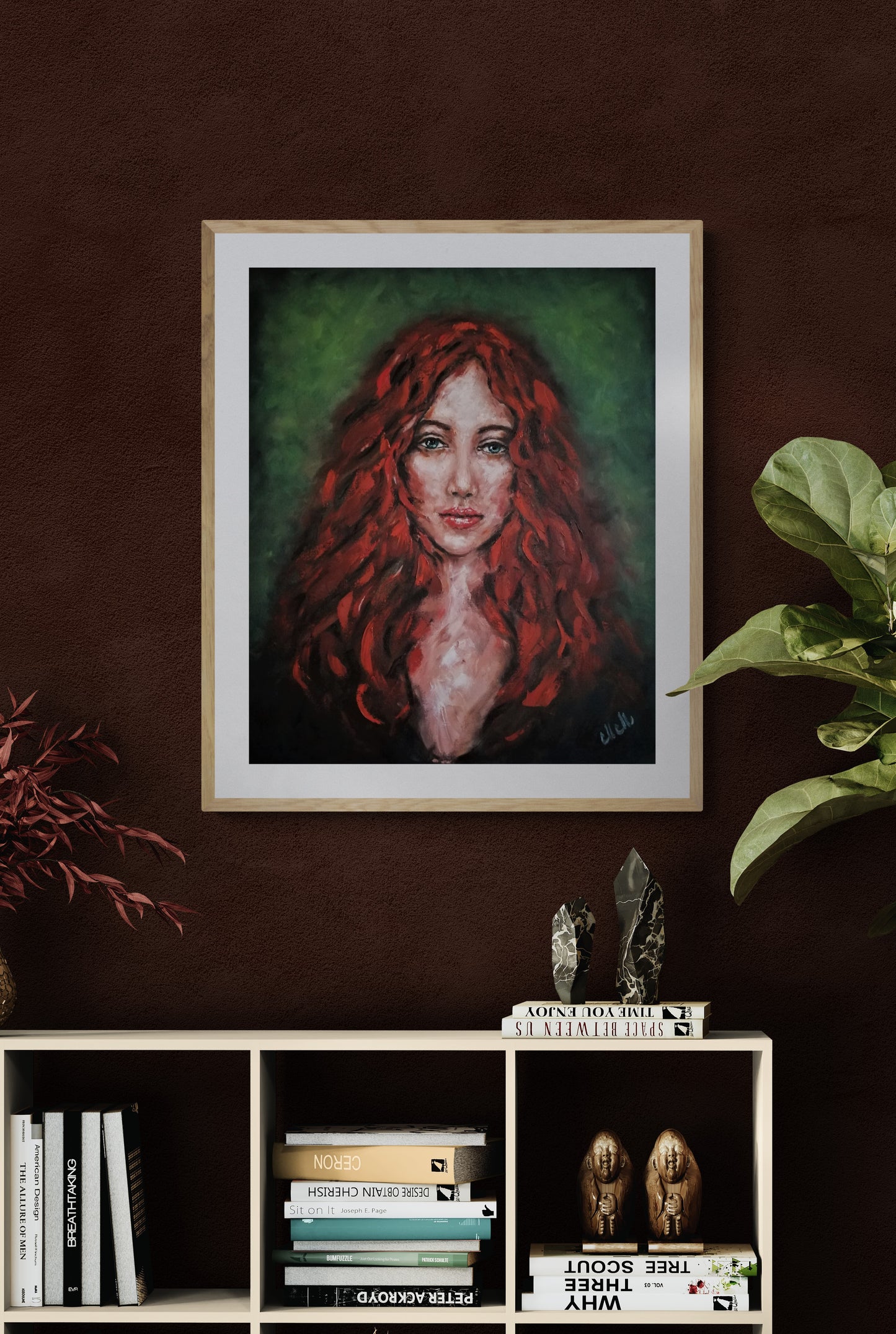 This stunning impasto oil painting captures the beauty and uniqueness of a redhead woman. The textured wall art, created with palette knife, adds depth and character to the artwork.
Hand-painted with high-quality oil colors on canvas, this one-of-a-kind piece is a priceless gift for art collectors and lovers of expressive portraiture.
Textured wall art is perfect for modern living room wall or bedroom painting.
Original oil portrait painting Size: 20" x 24" (50 cm x 60 cm)