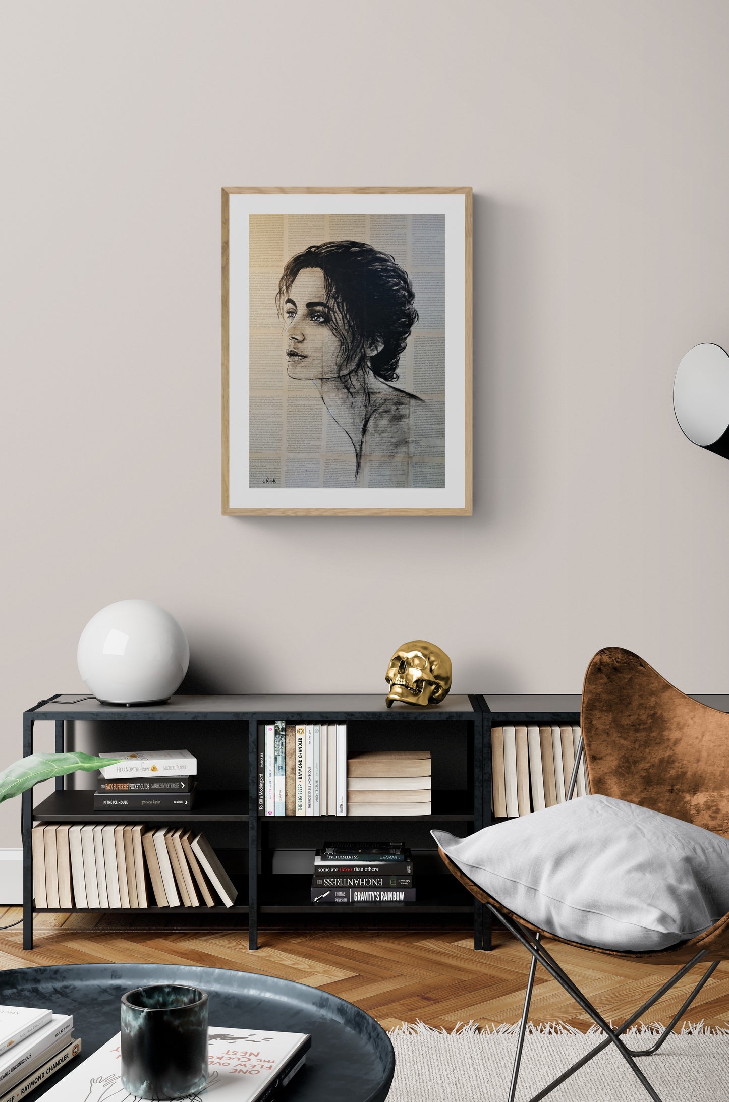 This monochromatic profile portrait is a striking piece of recycled wall art, blending sustainability with contemporary style.
Portrait is crafted with acrylic paint on book pages, glued to canvas to create a layered, textured effect. I love the idea of giving old pages new life—each piece carries whispers of untold stories and a sense of timelessness.