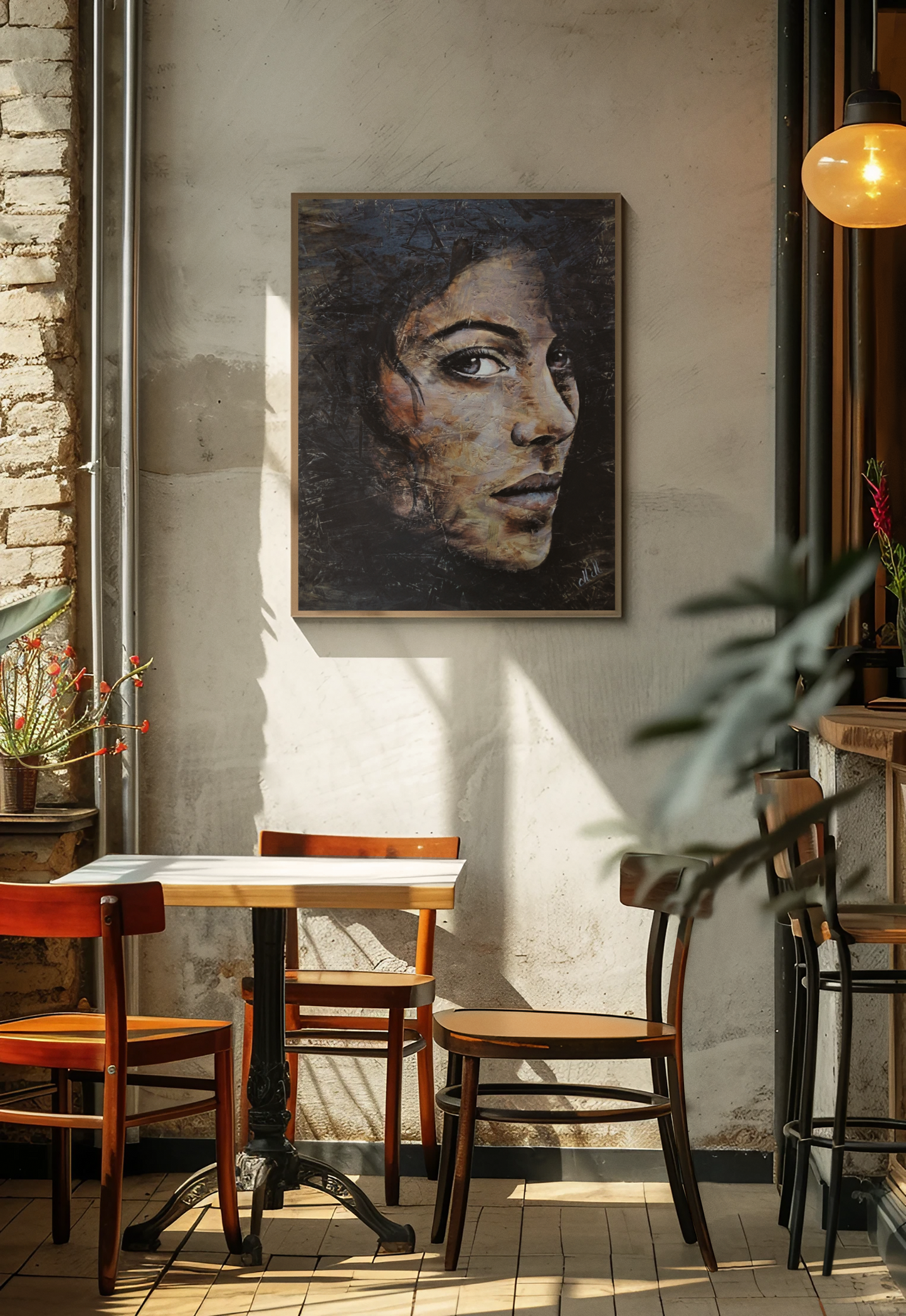 This Enjoy the wood painting on wood slice is character drawing. Big face portrait is realistic drawing on wood. This is an unique recycled art.
Rustic wood wall decor is unique home gift for someone special or beautiful wood decoration for your Home.
Textured wall art Size: 50 cm x 60 cm (20" x 24")
Wood wall artwork is ready to hang.