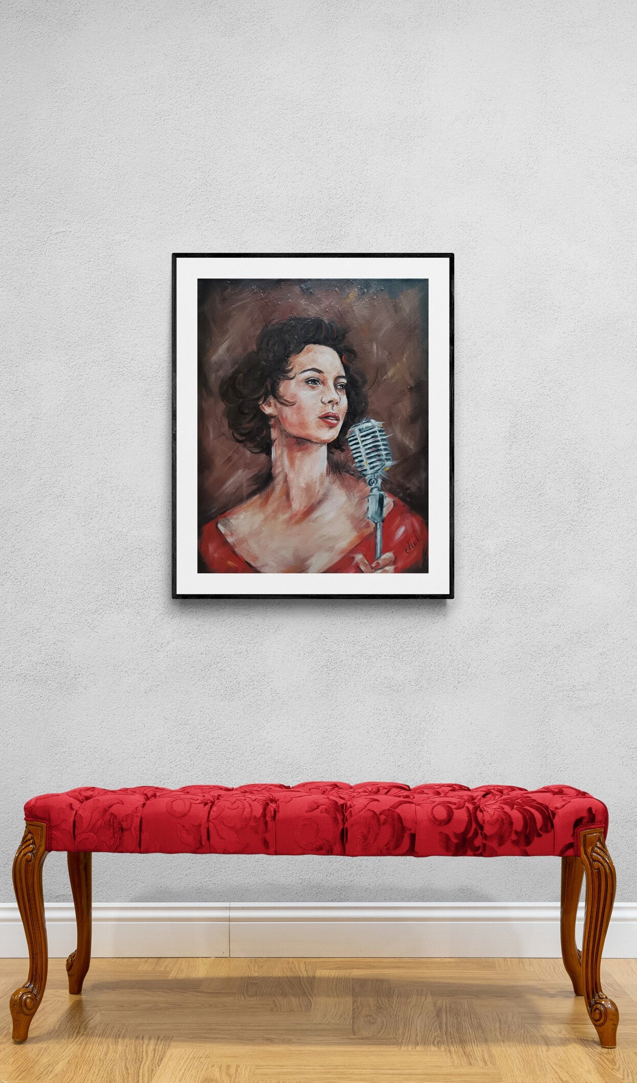 This original oil painting of a woman captures more than just a moment—it conveys rhythm, passion, and quiet strength. Her expression, graceful and full of feeling, invites you to feel the music behind the silence.
This is an impasto female face painting, where expressive, textured brushstrokes bring depth and movement to the portrait, adding richness that invites you to feel the emotion within the artwork.
Painted with rich oil colors on canvas, this portrait exudes sensuality and elegance.