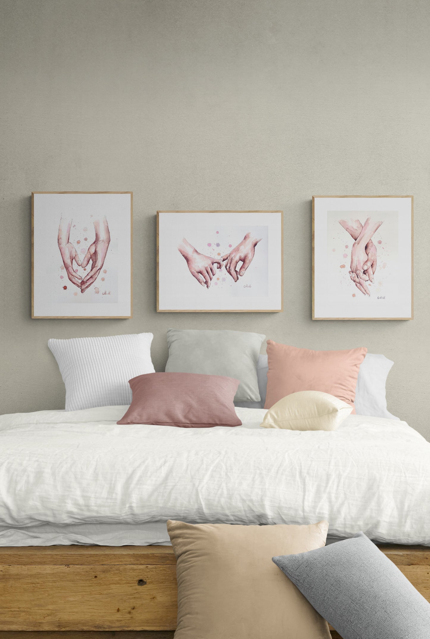 Romantic Hand-in-Hand – Watercolor Artwork
Bring warmth and intimacy to your space with this beautiful watercolor painting of a romantic hand-in-hand moment.
The delicate water drops, ink drawing and natural skin tones create a soft, emotional connection, making it a perfect piece for your home.
Artwork Size: 14" x 11" (38 cm x 28 cm)
Made with high-quality materials, this minimalist yet expressive artwork adds elegance to your bedroom, bathroom, or living area.