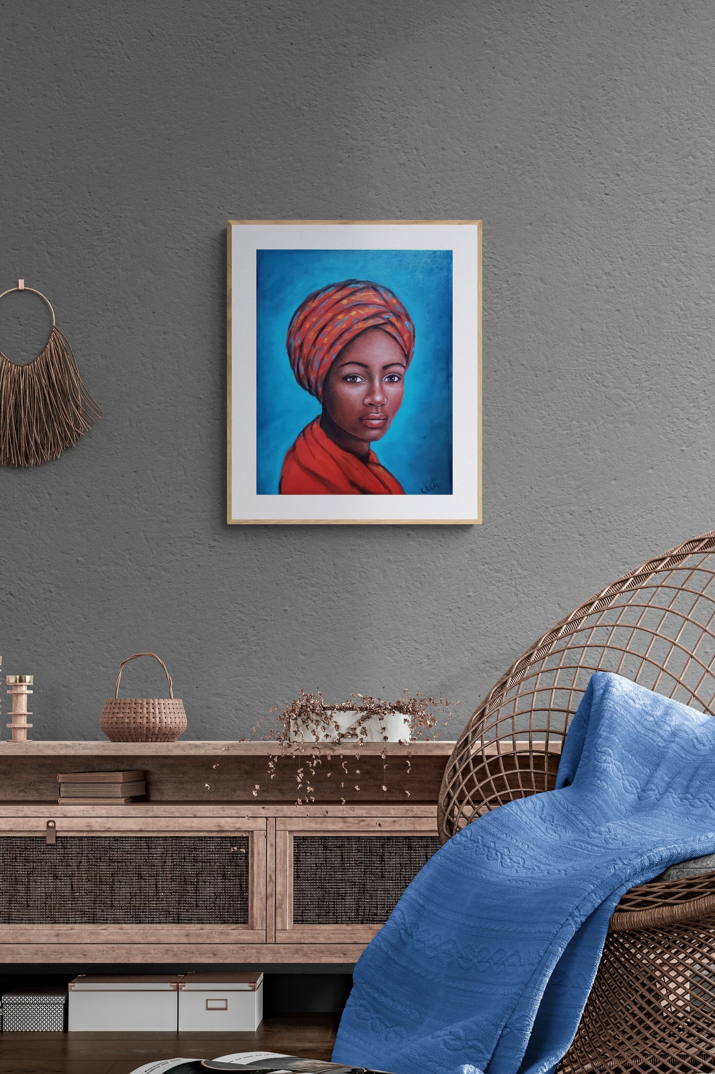 Powerful African American Woman Portrait - Original Hand-Painted Oil Artwork
This stunning portrait of a powerful African woman in red is an original, hand-painted piece created with high-quality oil paints on canvas.
This painting an inspiring and unique gift for someone special or an eye-catching addition to bohemian livingroom wall decor.
Size: 40 cm x 50 cm (16" x 20")
