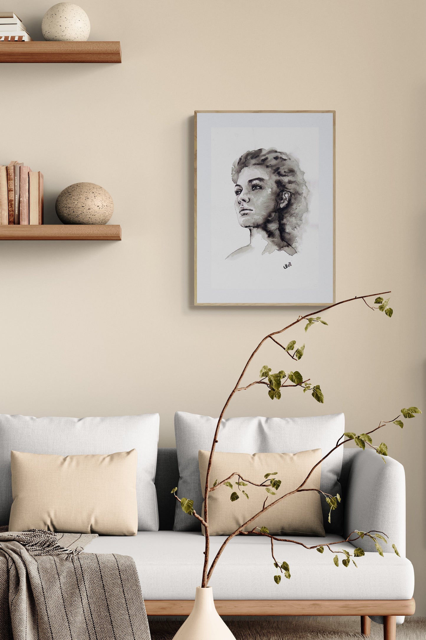 Thinking - Ink Portrait Painting – Original Black and White Female Profile Art
This female face is handmade drawing that beautifully captures the essence of feminine power in a minimalist style.
Created with a delicate balance of black ink and water, the female profile radiates elegance and grace, making it a timeless addition to any space.
Minimalist portrait of a woman artwork is simple yet powerful, demonstrating the beauty that can come from just water and a touch of black ink.