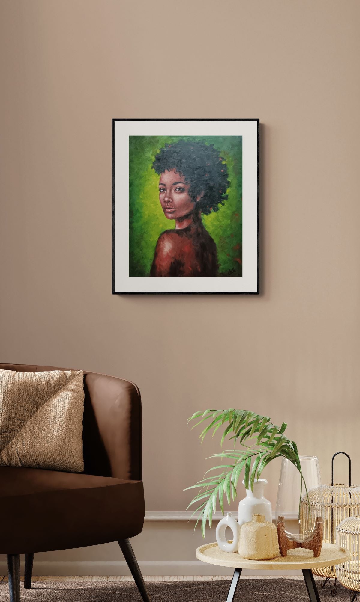 Stunning African girl - original oil portrait painting