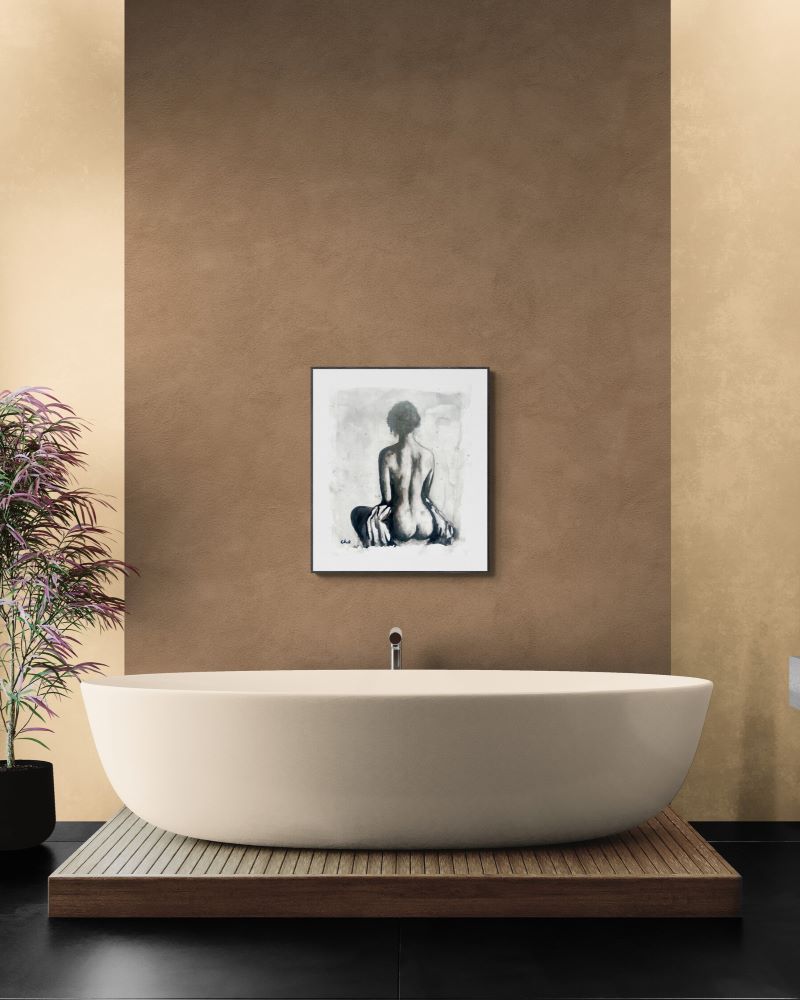 female figure - original ink painting on canvas
Nude female figure is perfect bedroom wall decor or bathroom painting