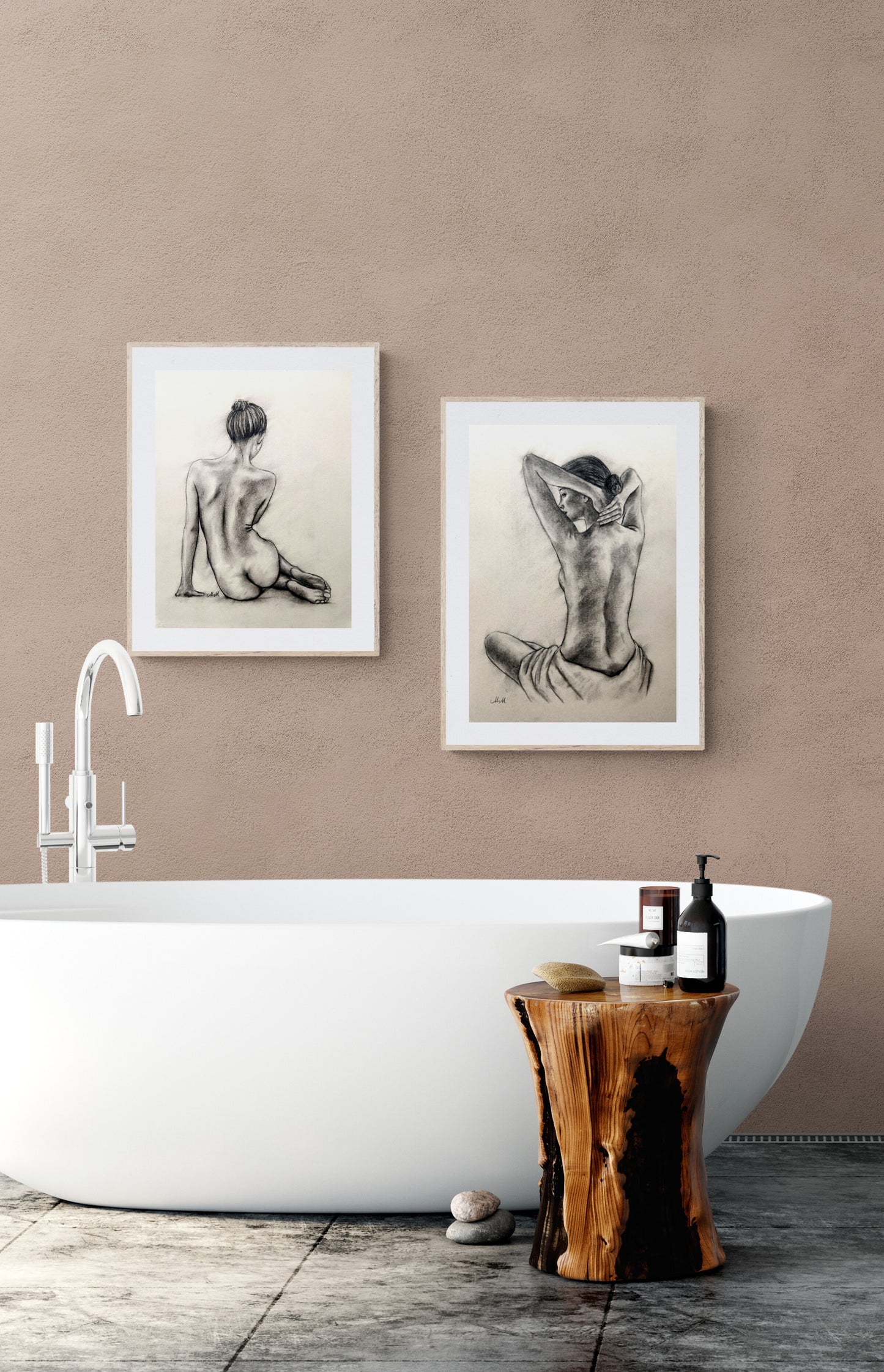Nude Woman Charcoal Painting – Female Figure Drawing
This erotic artwork charcoal drawing is a beautiful blend of sensuality and elegance. The romantic painting captures the female figure in a way that is both intimate and shy, perfect addition to your bedroom wall art or bathroom decor.
Created with charcoal on light beige paper, this piece brings the raw beauty of the human form to life with delicate yet bold strokes
Size: 37 cm x 52 cm (14"x 20")