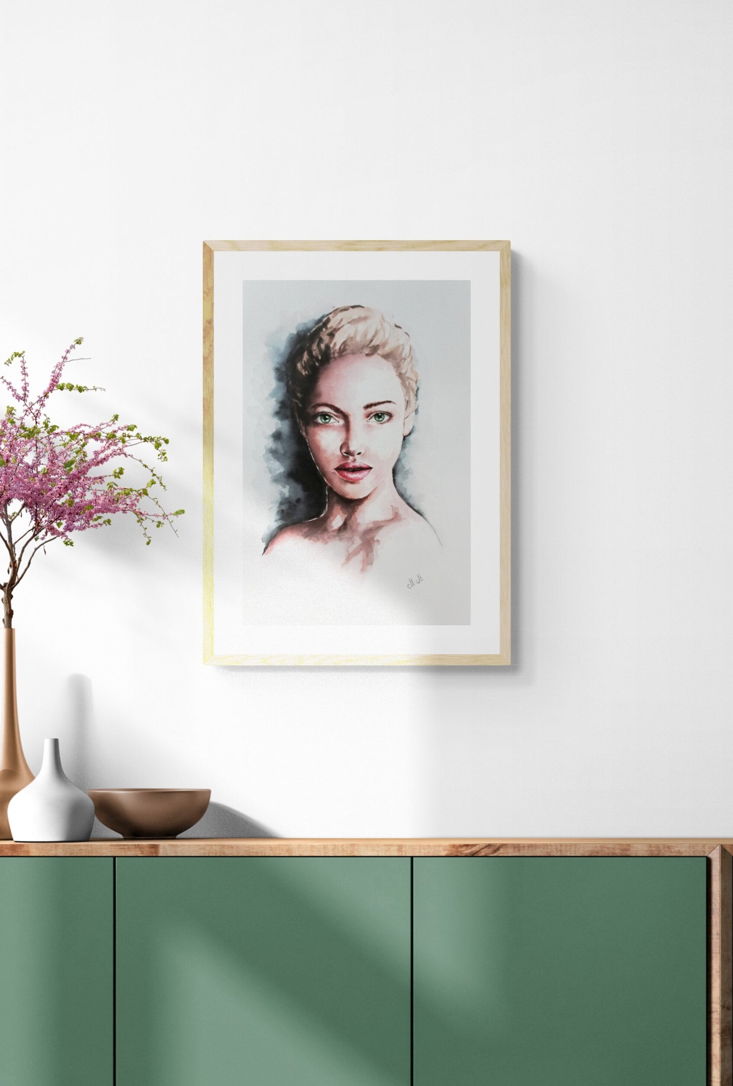 Powerful woman - watercolor portrait painting