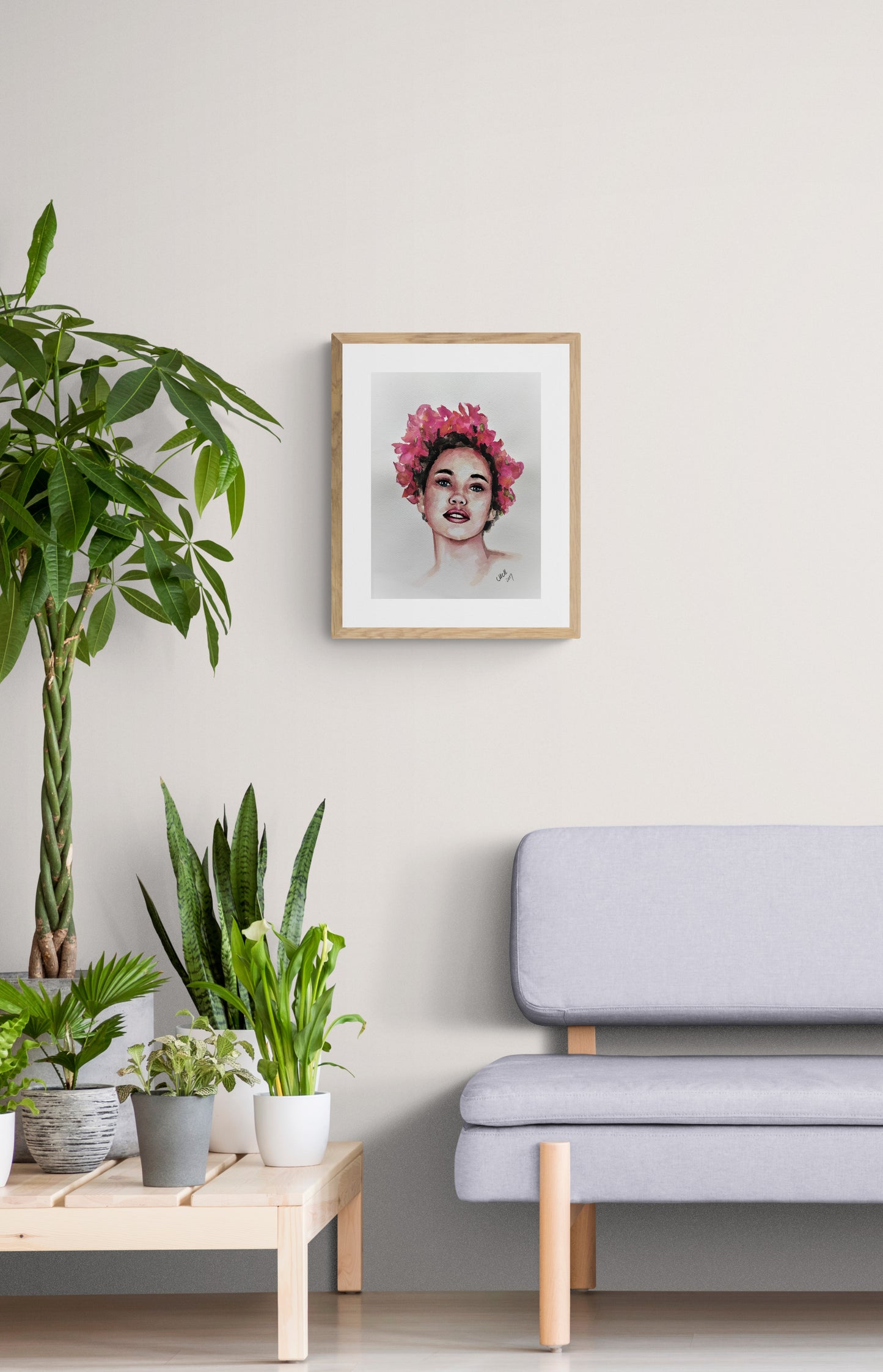 Woman with Flowers: Original Colorful Watercolor Portrait - Aquarelle Female Art
This stunning Woman with Flowers painting is an original, colorful watercolor portrait that radiates beauty and empowerment. The portrait of a beautiful woman with floral accents captures a sense of grace and strength, making it an inspiring piece for sitting room.
Hand made with high-quality watercolor paints, this aquarelle artwork is created on natural white, matte, heavy art paper.