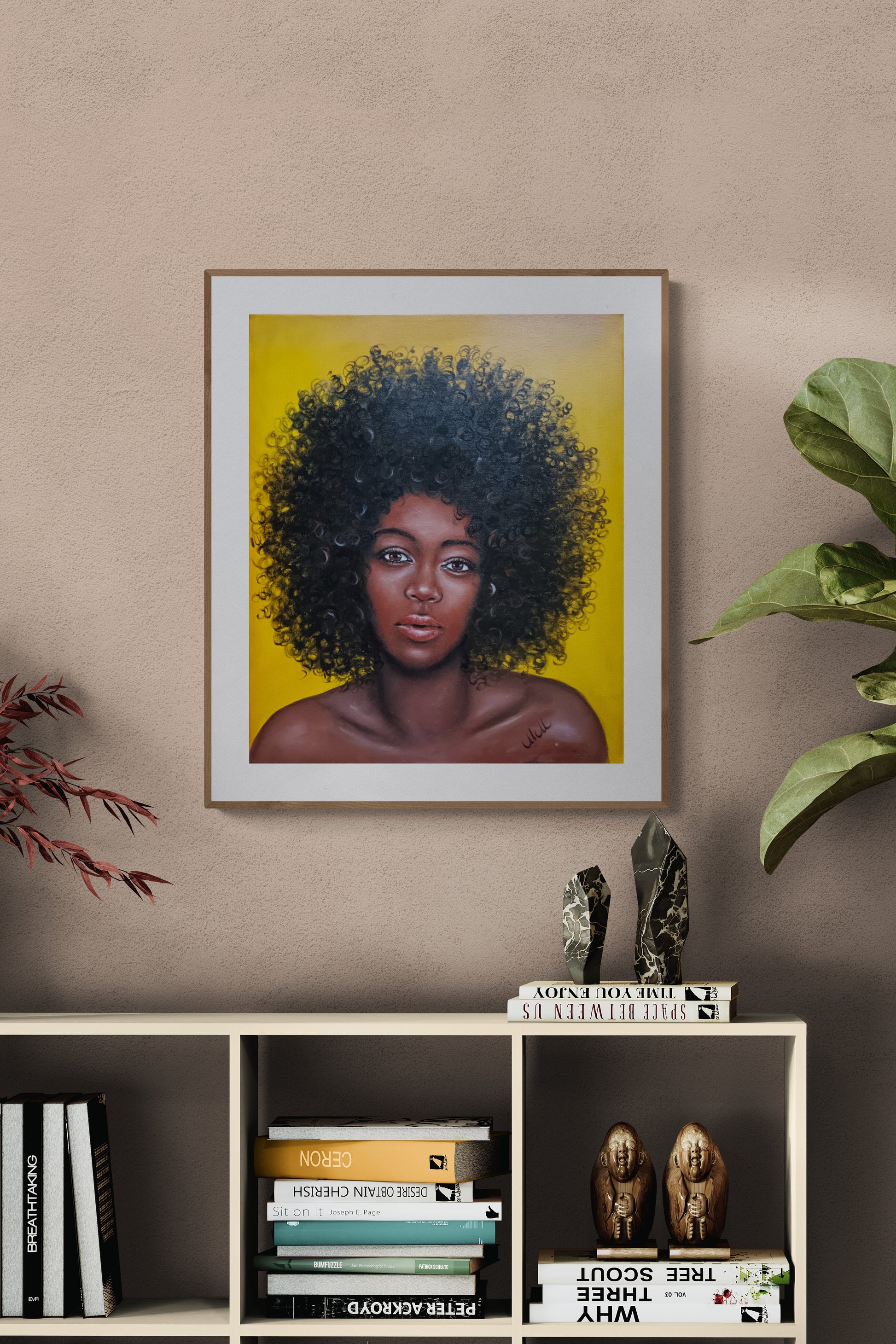 Empowering African Girl Portraiture – Original Oil Portrait Painting

This stunning Afro-American female portrait is a powerful and expressive hand-painted artwork, celebrating beauty, strength, and culture.

Created with high-quality oil colors on canvas, the rich textures and vibrant tones bring depth and emotion to the piece.

Portrait of woman is unique gift idea for someone special or a striking addition to any modern living room wall and bedroom decor.