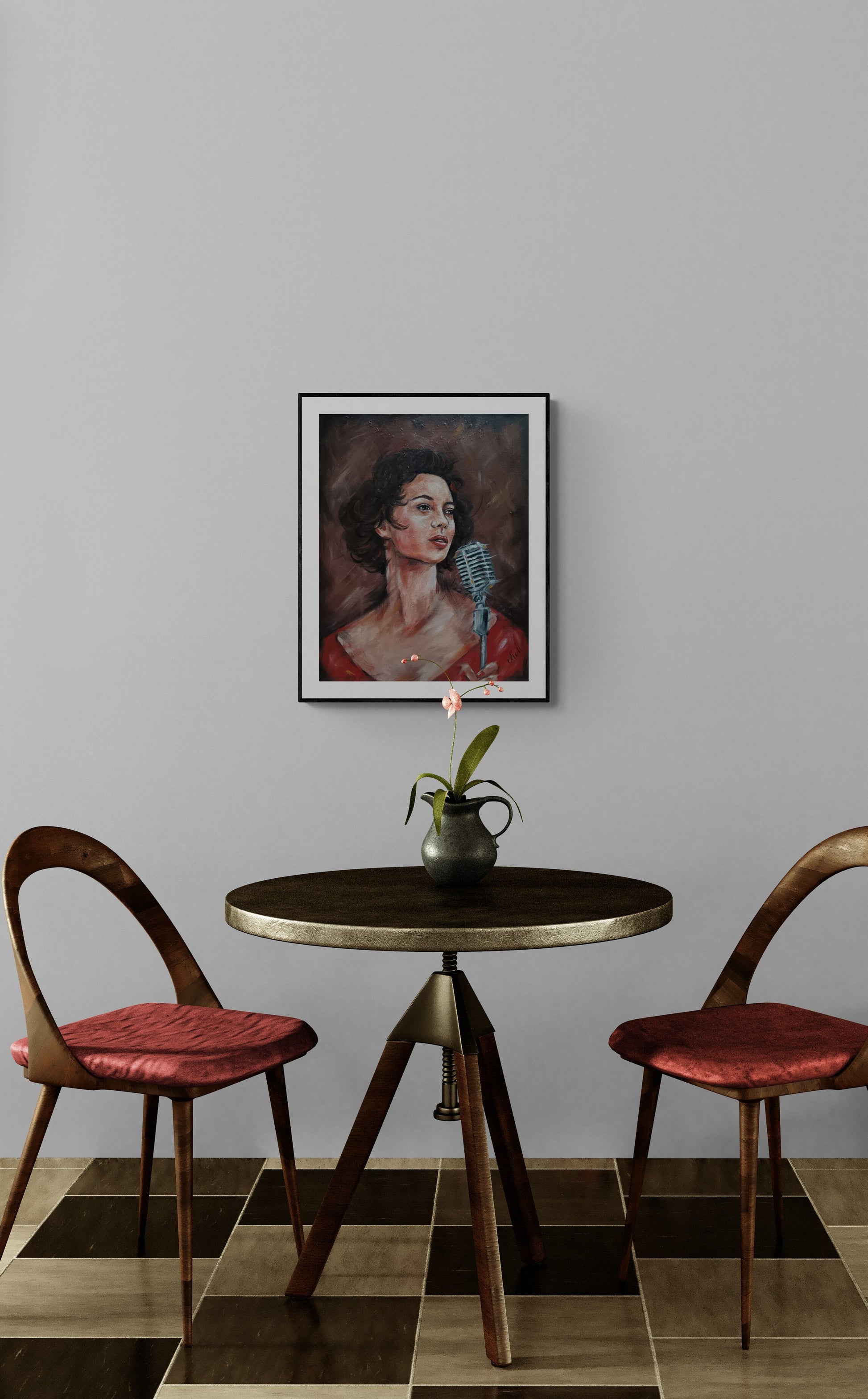 This original oil painting of a woman captures more than just a moment—it conveys rhythm, passion, and quiet strength. Her expression, graceful and full of feeling, invites you to feel the music behind the silence.
This is an impasto female face painting, where expressive, textured brushstrokes bring depth and movement to the portrait, adding richness that invites you to feel the emotion within the artwork.
Painted with rich oil colors on canvas, perfect for cafe or restautant.