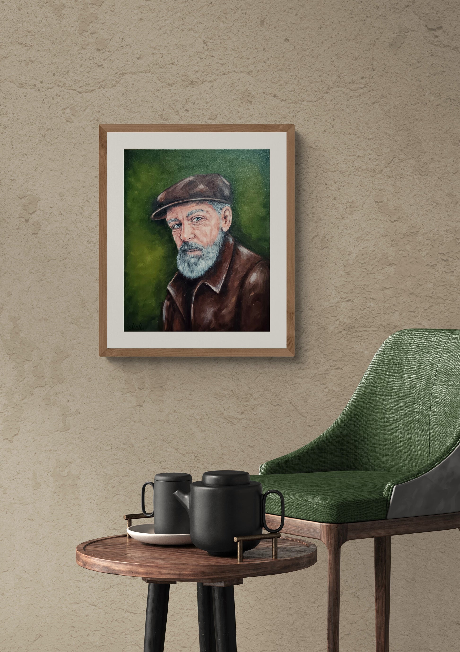 Timeless Old Man Portrait – Original Oil Painting
This soulful oil portrait of an elderly man, painted with rich, expressive brushstrokes, captures a lifetime of wisdom and emotion.

A truly one-of-a-kind piece, this artwork brings warmth and depth to any space, whether as a&nbsp;striking addition to a home gallery or a meaningful gift for someone special.

Created with high-quality oil colors on canvas, this portrait celebrates the beauty of age, experience, and character.
