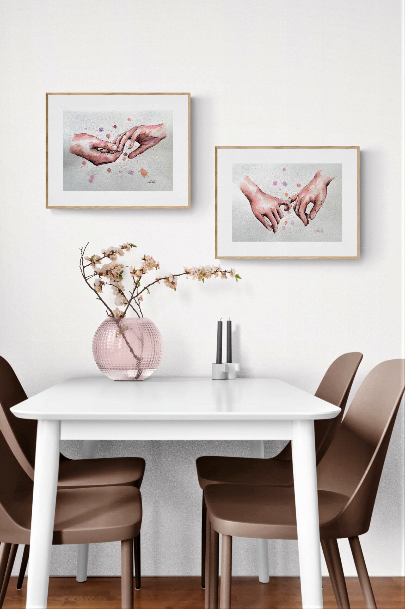 Romantic Hand-in-Hand – Watercolor Artwork - Ink Drawing.

Bring warmth and intimacy to your space with this beautiful watercolor painting of a romantic hand-in-hand moment.

The delicate water drops, ink drawing and  natural skin tones create a soft, emotional connection, making it a perfect piece for your home.

Made with high-quality materials, this minimalist yet expressive artwork adds elegance to your bedroom, bathroom, living room or dining room.