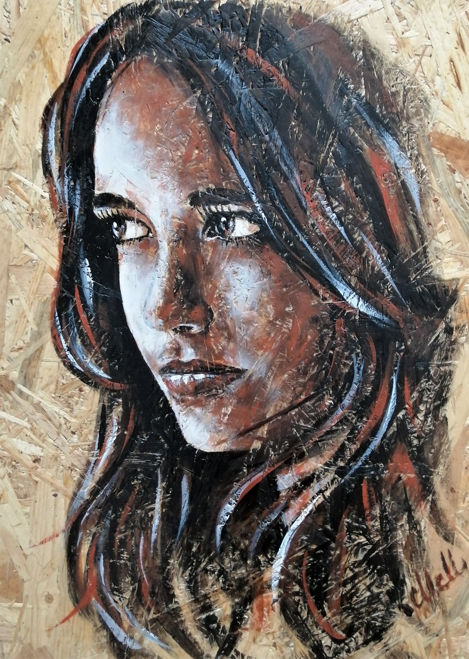 Elegant Profile Portrait on Wood – Unique Wall Art Inspired by Nature

This one-of-a-kind profile portrait on wood is a stunning blend of natural beauty and artistic expression.

Hand-painted with delicate acrylic strokes on an OSB wood panel, this piece brings warmth, texture, and character to any space.

The organic wood grain enhances the artwork’s depth, making it a timeless addition to your home gallery.

Whether as a meaningful gift for someone special or a unique touch to your own decor.
