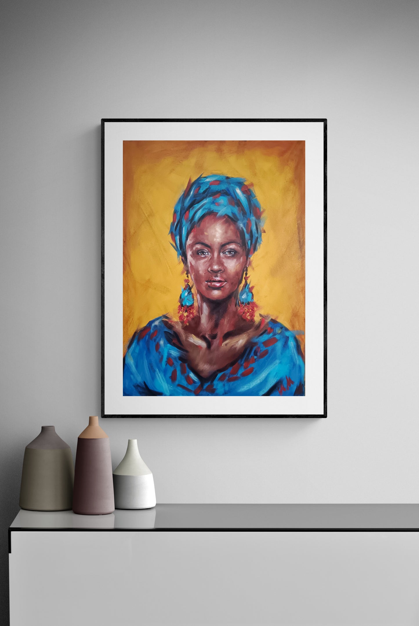 Canvas size: 50 cm x 70 cm (20" x 28")
Perfect for refined interiors — from living rooms and bedrooms to offices and gallery walls.

This one-of-a-kind artwork celebrates identity and resilience, offering both depth and sophistication.