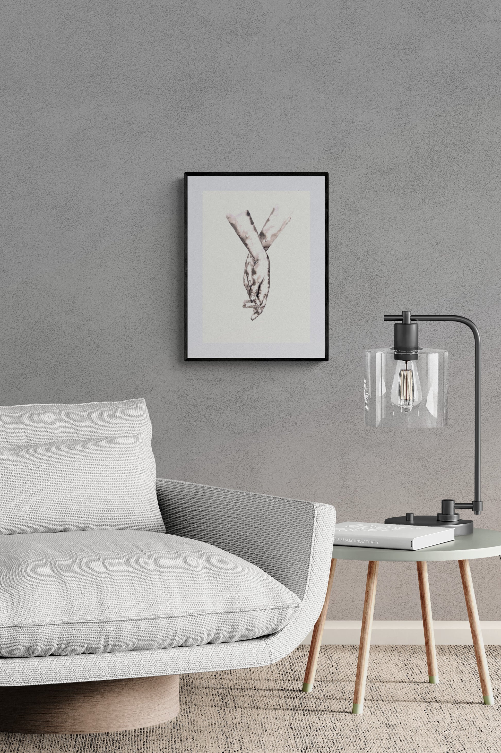Lovers Holding Hands – Minimalist Ink Painting

This black and white artwork is the perfect gift for couples, symbolizing love, connection, and unity.

The simple painting effortlessly complements Scandinavian style home, modern livingroom wall decor and boho wall art. 

Hands drawing is a meaningful symbol of love, an ideal choice for lovers gift or gift for partner. This piece adds a stunning touch to any family home.