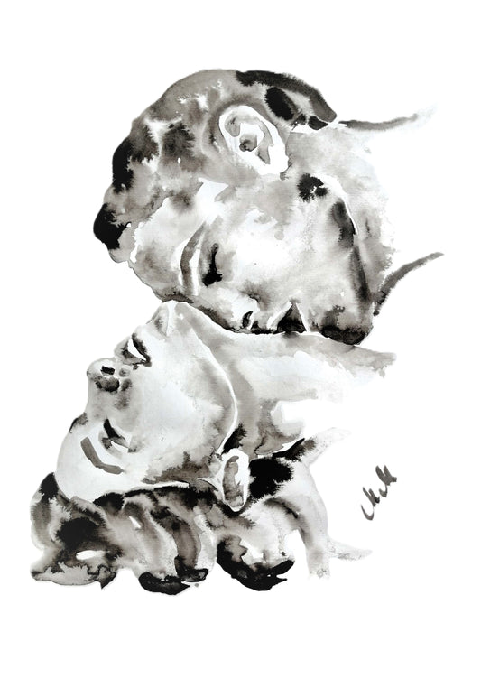 Celebrate intimacy and emotion through simplicity.
Lover Passion captures the timeless beauty of two souls meeting in a single, passionate kiss. Painted in flowing black ink and water, this minimalist piece reveals how little it takes to express everything — love, warmth, and connection.