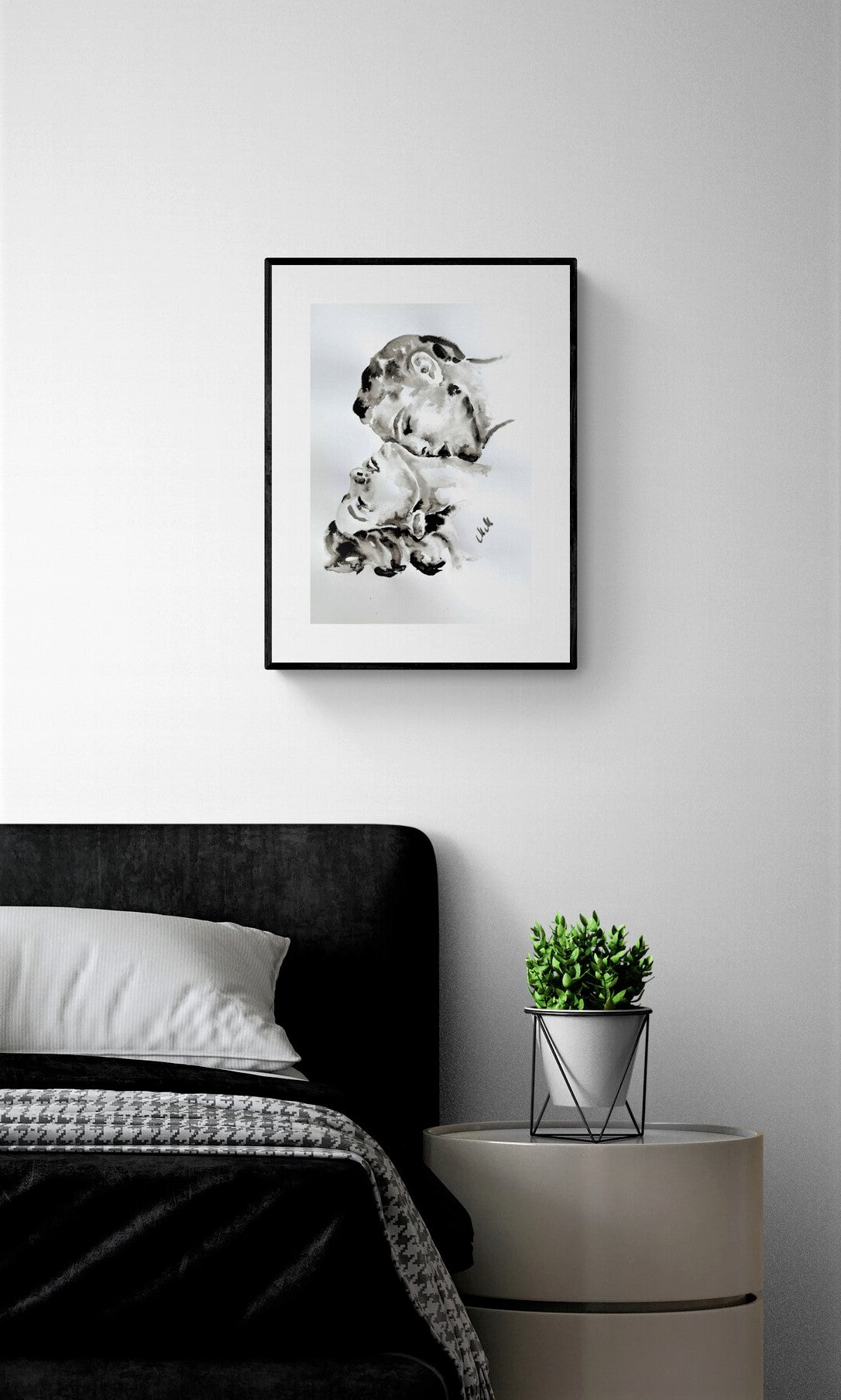 Love passion - ink painting for bedroom.
Printed on natural white, matte, heavyweight fine art paper, this elegant wall art brings a touch of Nordic calm and romantic depth to any space.
Perfect as bedroom wall art, a gift for couples, or a special anniversary present.
Each piece is carefully packaged and shipped by Registered International Mail with a tracking number to ensure it arrives safely.