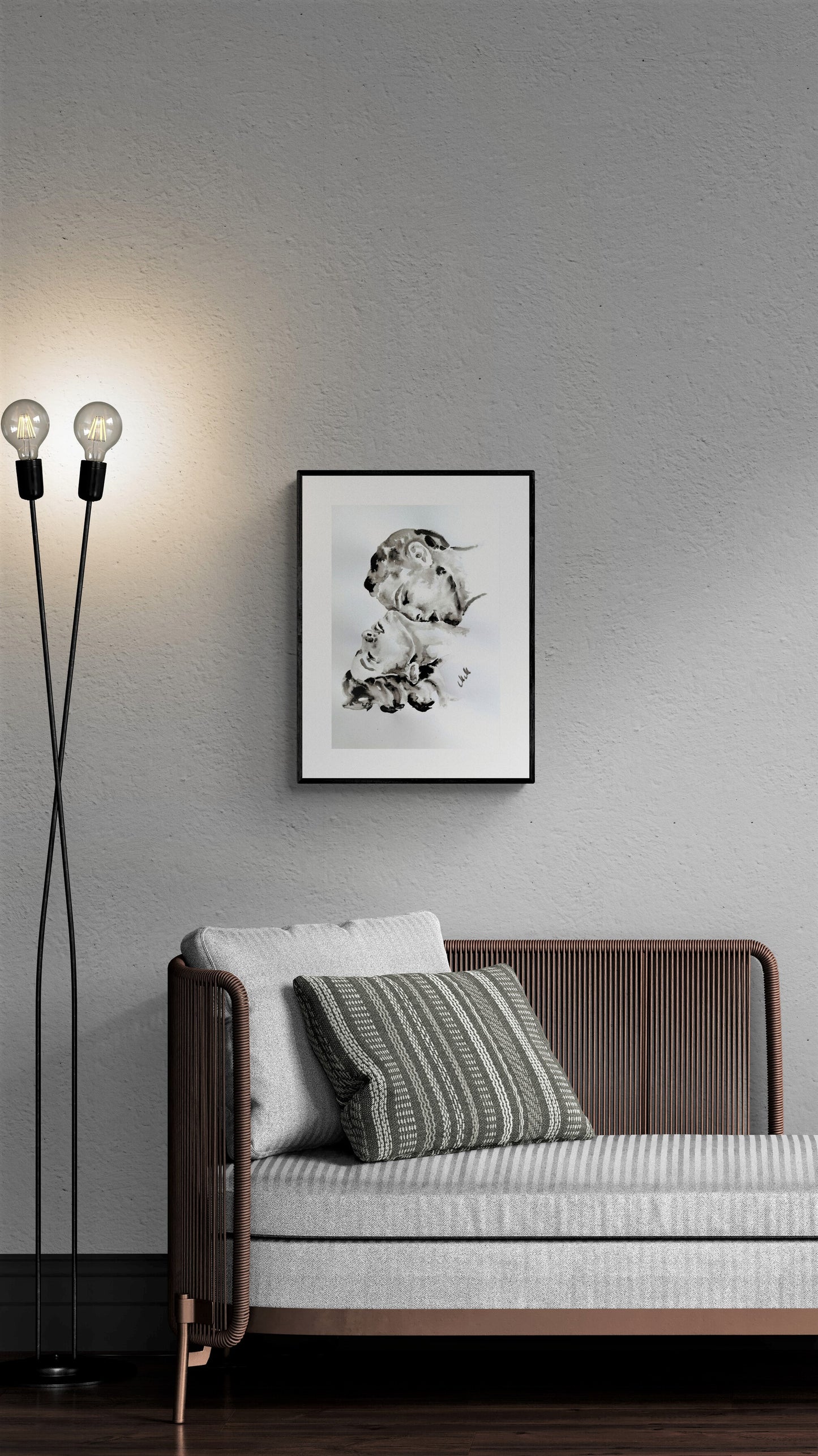 Love passion - ink painting for living room.
Printed on natural white, matte, heavyweight fine art paper, this elegant wall art brings a touch of Nordic calm and romantic depth to any space.
Perfect as bedroom wall art, a gift for couples, or a special anniversary present.
Each piece is carefully packaged and shipped by Registered International Mail with a tracking number to ensure it arrives safely.