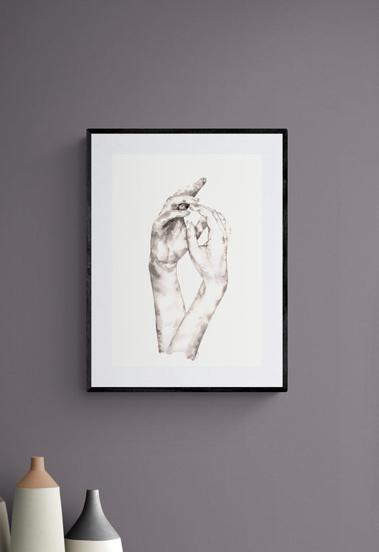 Lovers Holding Hands – Minimalist Ink Artwork - Ink Painting

This beautiful ink painting is the perfect gift for couples, symbolizing love, connection, and unity. The simple painting effortlessly complements contemporary modern home, Scandinavian style home, and boho wall art.

It’s a meaningful symbol of love, an ideal choice for lovers gift or gift for partner. This piece adds a stunning touch to any family home.

Size: 16" x 11" (42 cm x 29 cm)