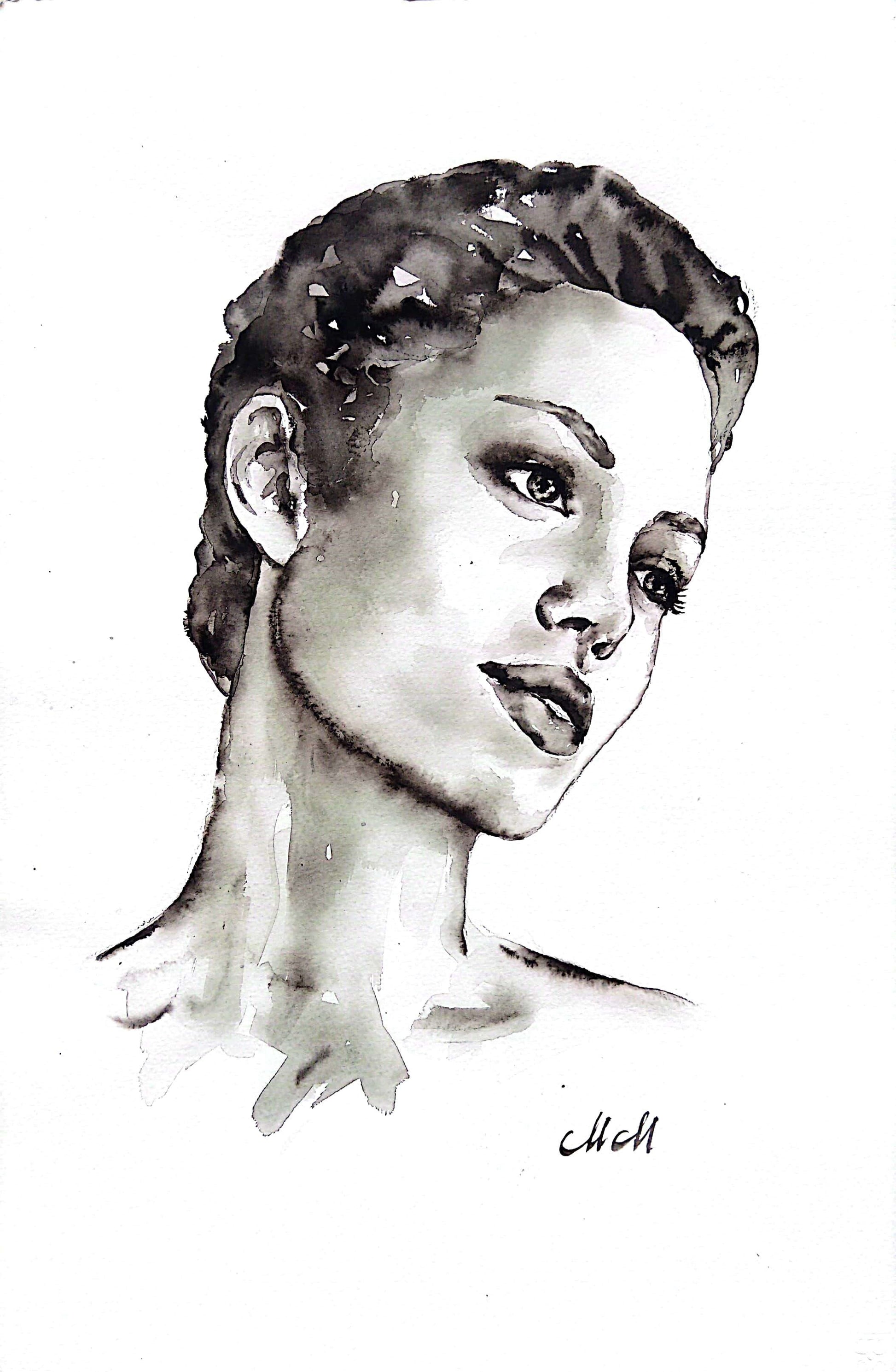 Passion Ink Portrait Painting – Original Black and White Female Profile Artwork

This female face is a striking, handmade drawing that beautifully captures the essence of femininity in a minimalist style.

Created with a delicate balance of black ink and watercolors, the female profile radiates elegance and strength, making it a timeless addition to any space.

Minimalist portrait of a woman artwork is simple yet powerful, demonstrating the beauty that can come from just water and a touch of black.