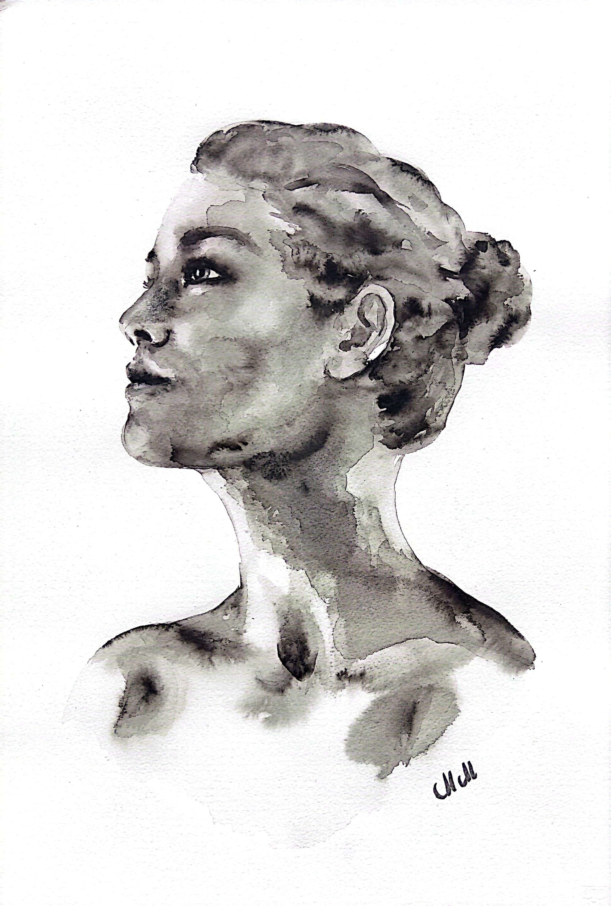 Power - Ink Portrait Painting – Original Black and White Female Profile Art

This female face is handmade drawing that beautifully captures the essence of feminine power in a minimalist style.

Created with a delicate balance of black ink and water, the female profile radiates elegance and grace, making it a timeless addition to any space.

Minimalist portrait of a woman artwork is simple yet powerful, demonstrating the beauty that can come from just water and ink.