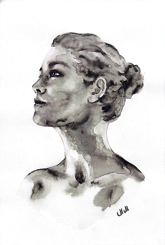 Power - Ink Portrait Painting – Original Black and White Female Profile Art

This female face is handmade drawing that beautifully captures the essence of feminine power in a minimalist style.

Created with a delicate balance of black ink and water, the female profile radiates elegance and grace, making it a timeless addition to any space.

Minimalist portrait of a woman artwork is simple yet powerful, demonstrating the beauty that can come from just water and ink.