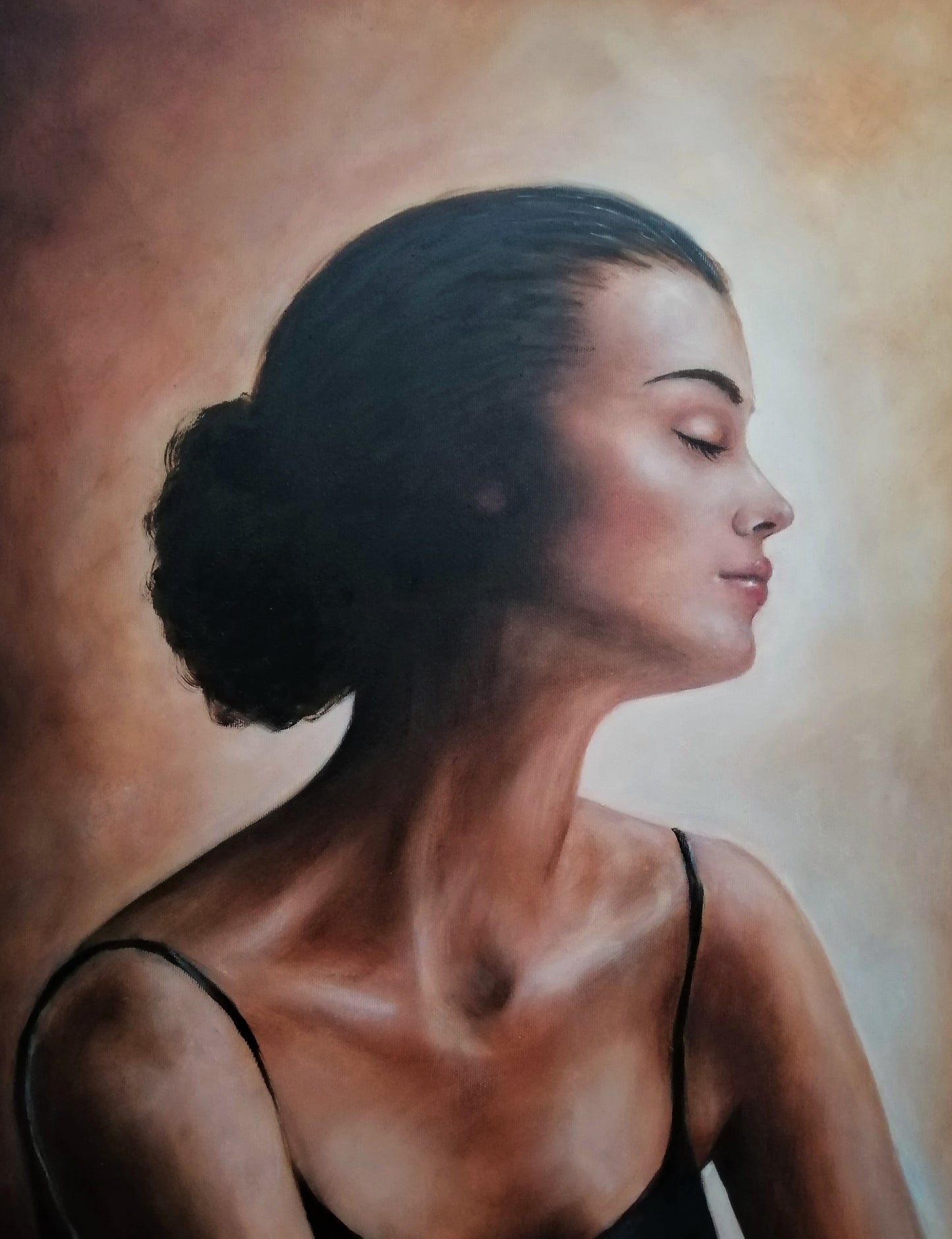 Artistic depiction of a woman with a soft, blurred background