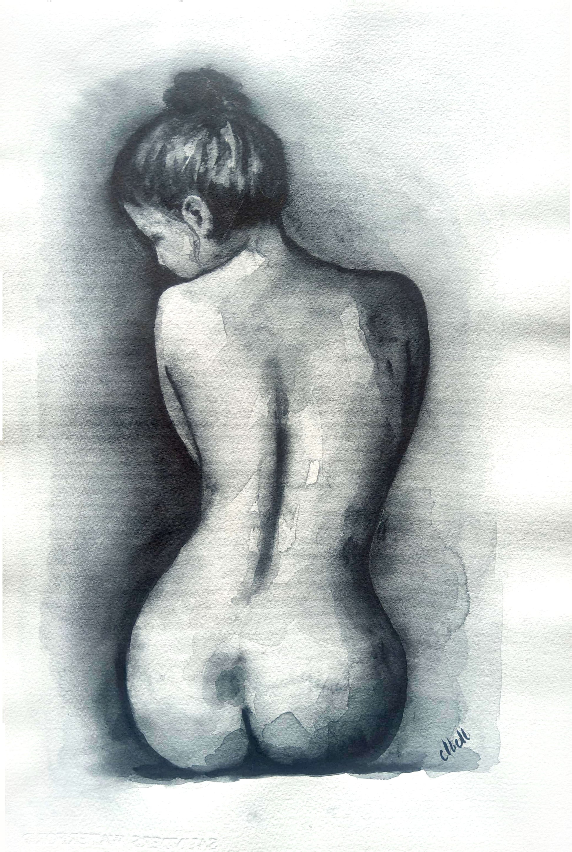 Quiet Tension - Ink Female Figure