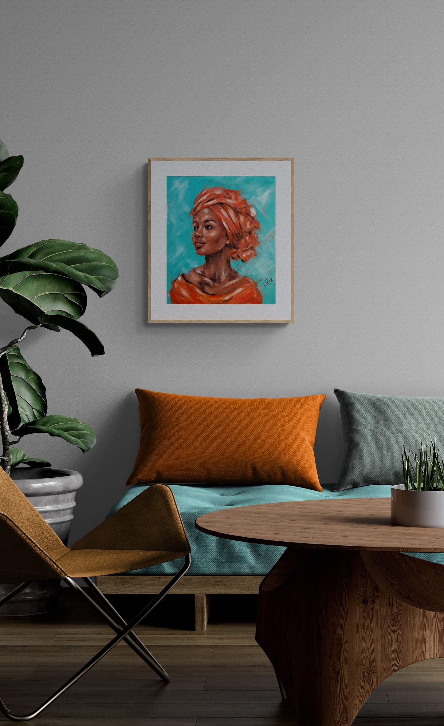 Radiant African Grace - original wall art  for your modern living room.