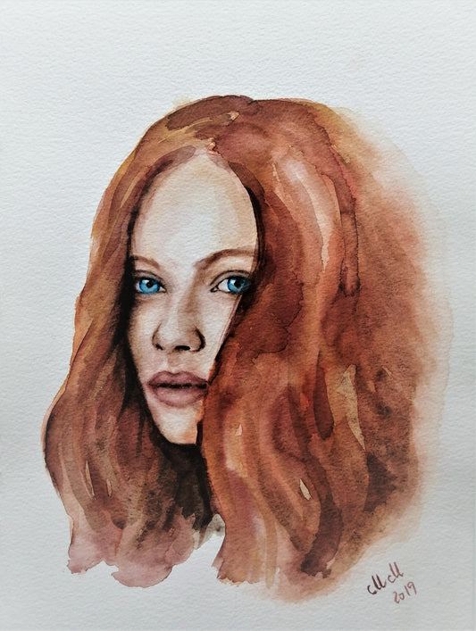 Redhead Woman: Original Colorful Watercolor Portrait - Aquarelle Female Empowerment Art

This stunning Woman with Flowers painting is an original, colorful watercolor portrait that radiates beauty and empowerment. The portrait of a beautiful woman with floral accents captures a sense of grace and strength, making it an inspiring piece for any space.

Handcrafted with high-quality watercolor paints, this aquarelle artwork is created on natural white, matte, heavy art paper.