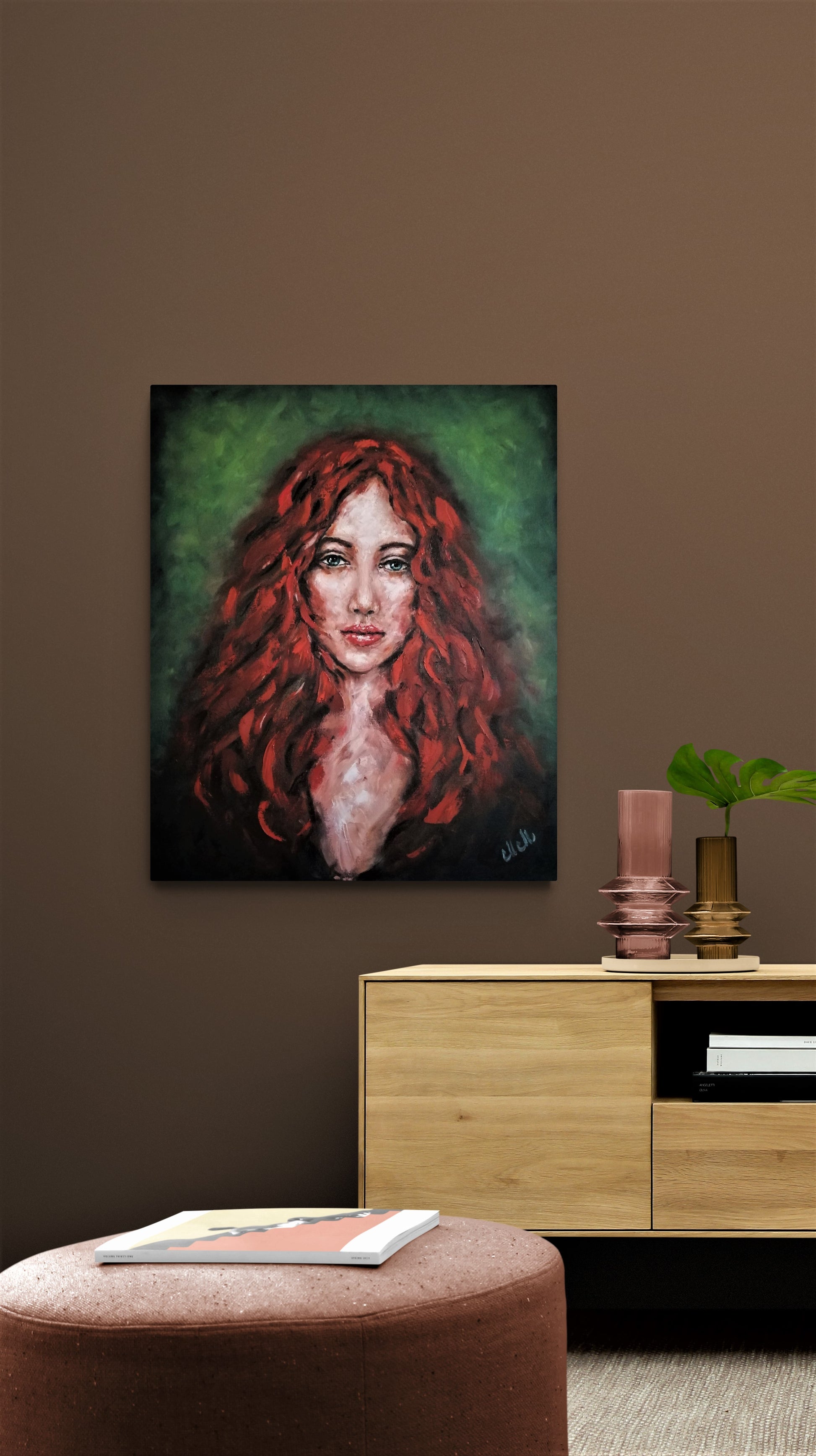 This stunning impasto painting captures the beauty and uniqueness of a redhead woman, making it a striking addition to any home gallery. The textured wall art, created with palette knife, adds depth and character to the artwork.

Hand-painted with high-quality oil colors on canvas, this one-of-a-kind piece is a priceless gift for art collectors and lovers of expressive portraiture.

Textured wall art is perfect for modern living room wall or bedroom painting.