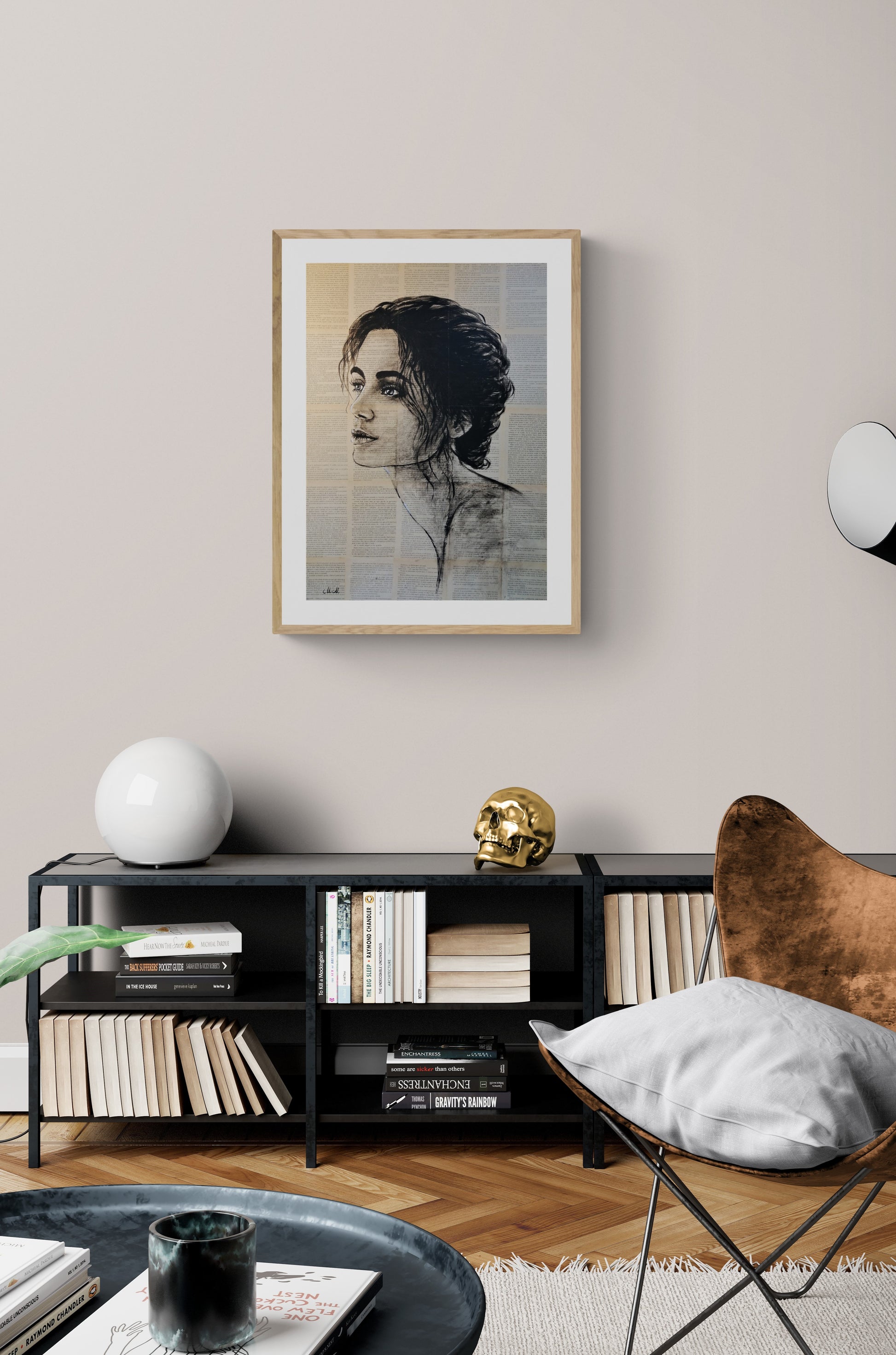 This monochromatic profile portrait is a striking piece of recycled wall art, blending sustainability with contemporary style.

Portrait is crafted with acrylic paint on book pages, glued to canvas to create a&nbsp;layered, textured effect. I love the idea of giving old pages new life—each piece carries whispers of untold stories and a sense of timelessness.