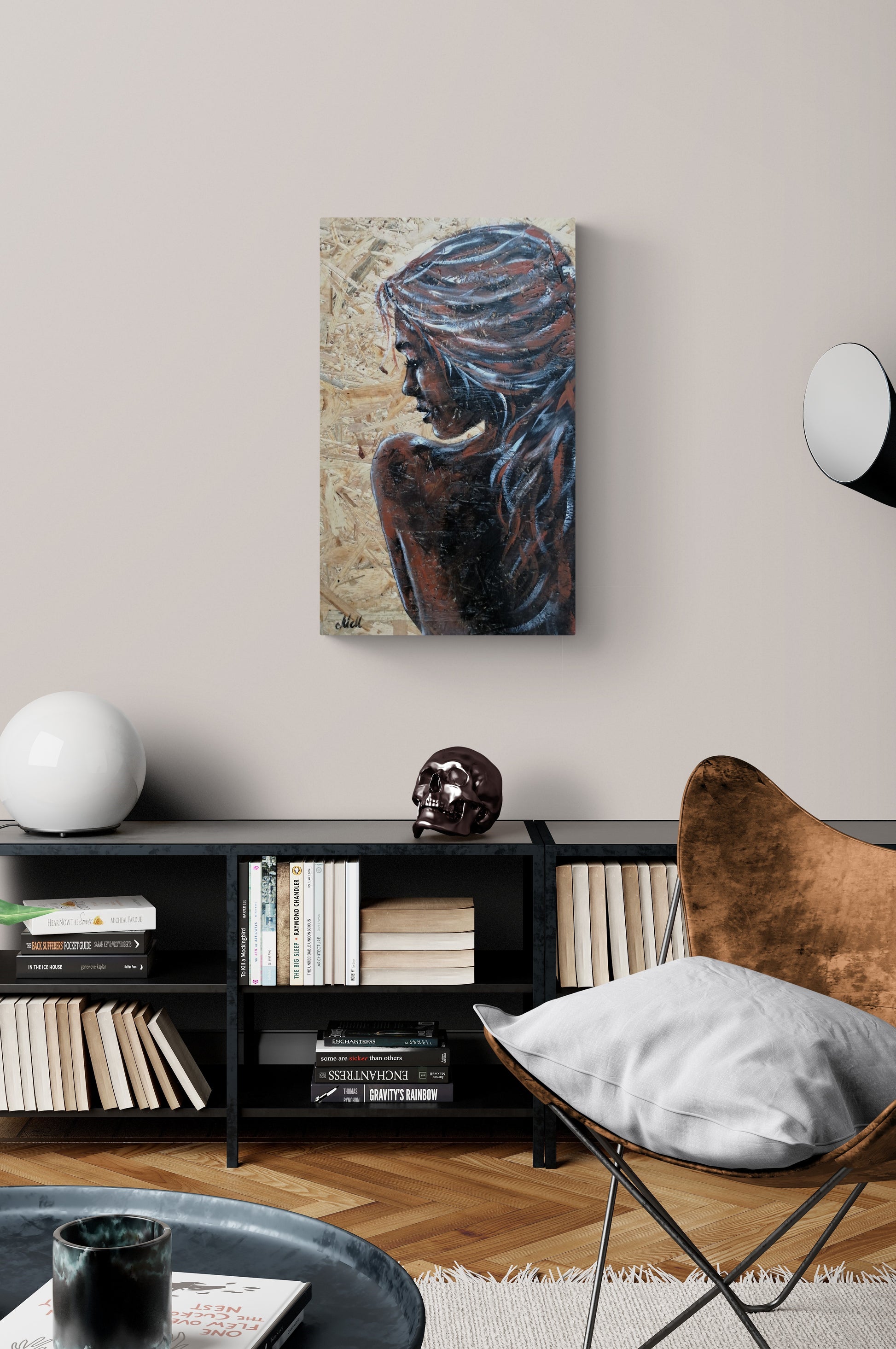 Elegant Portrait on Wood – Rustic & Timeless Wall Art

This delicate profile portrait of a woman, painted on a natural wood panel, blends rustic charm with artistic elegance.

The warmth of the wood grain enhances the expressive acrylic brushstrokes, making this piece a truly unique and soulful addition to your home.

Perfect for a cozy bedroom setting or as a statement piece in any space, this one-of-a-kind artwork brings both nature and creativity into your decor.