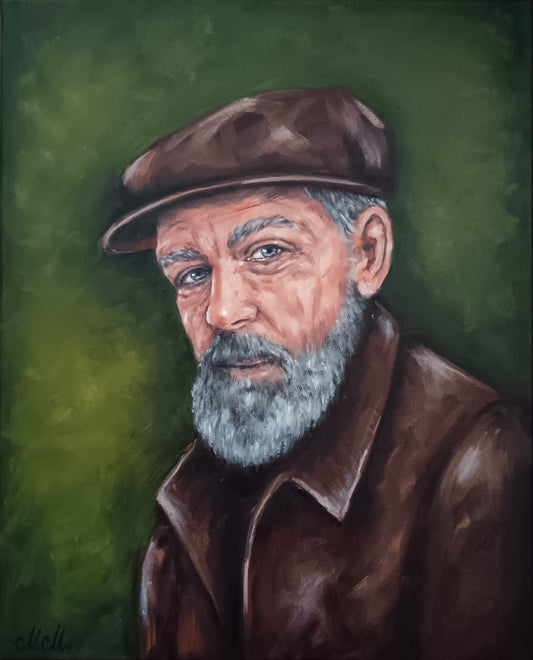 Timeless Old Man Portrait – Original Oil Painting
This soulful oil portrait of an elderly man, painted with rich, expressive brushstrokes, captures a lifetime of wisdom and emotion.

A truly one-of-a-kind piece, this artwork brings warmth and depth to any space, whether as a&nbsp;striking addition to a home gallery or a meaningful gift for someone special.

Created with high-quality oil colors on canvas, this portrait celebrates the beauty of age, experience, and character.