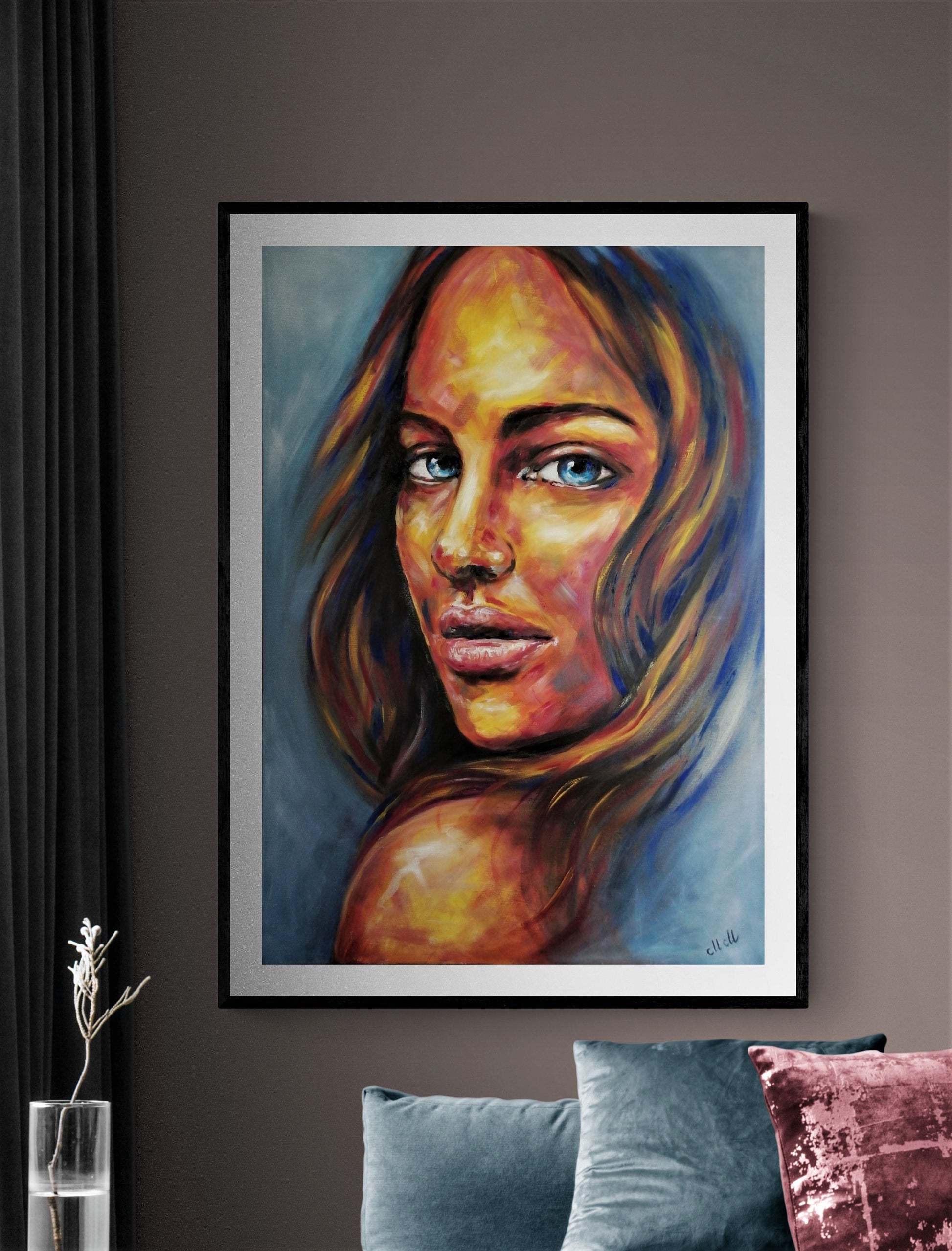 Woman in blue is Extra Large Colorful portrait painting

This vibrant portrait painting celebrates strength and beauty, making it a stunning statement painting for a modern home.

Created with rich oil colors on canvas, the expressive brushstrokes and textured layers add depth and emotion to this extra-large wall art.

Perfect for those who love colorful face paintings, this striking female portrait will enhance any living room, bedroom, or home gallery with its unique charm.

Size: 70 cm x 100 cm (28" x 40