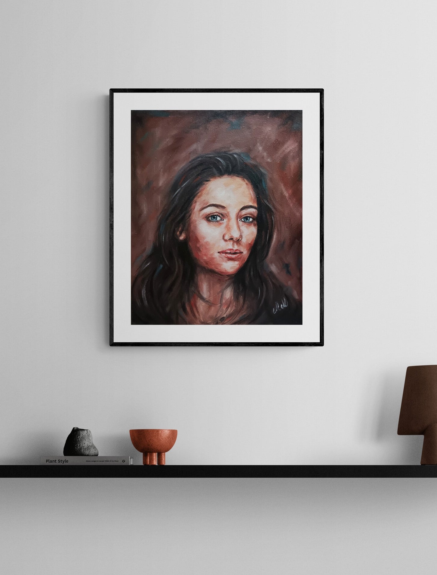 This Woman's face is original portrait painting in oil. Female portrait art is beautiful living room wall art.&nbsp;Sensual painting is also perfect for your bedroom painting.

This beautiful woman art is made with oil colors on canvas.

Portraiture art Size: 40 cm x 50 cm (16" x 20")

Original oil art on canvas will be carefully packaged and shipped by Registered International Mail with tracking number.

This original portrait of a woman is a unique idea for the Home gallery, art for livingroom.