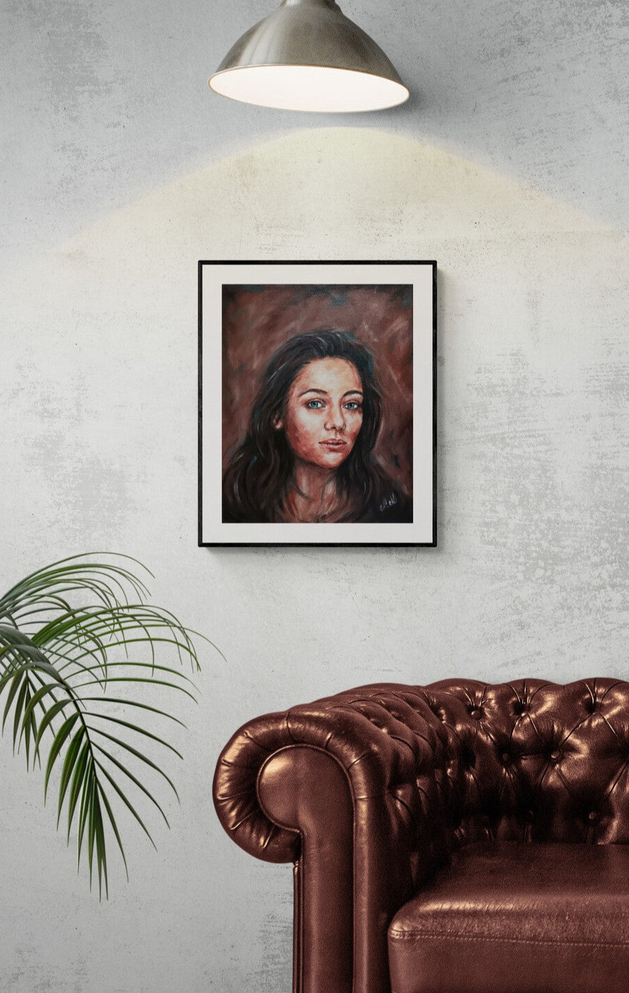 This Woman's face is original portrait painting in oil. Female portrait art is beautiful living room wall art.&nbsp;Sensual painting is also perfect for your bedroom painting.

This beautiful woman art is made with oil colors on canvas.

Portraiture art Size: 40 cm x 50 cm (16" x 20")

Original oil art on canvas will be carefully packaged and shipped by Registered International Mail with tracking number.

This original portrait of a woman is a unique idea for the Home gallery, art for livingroom.