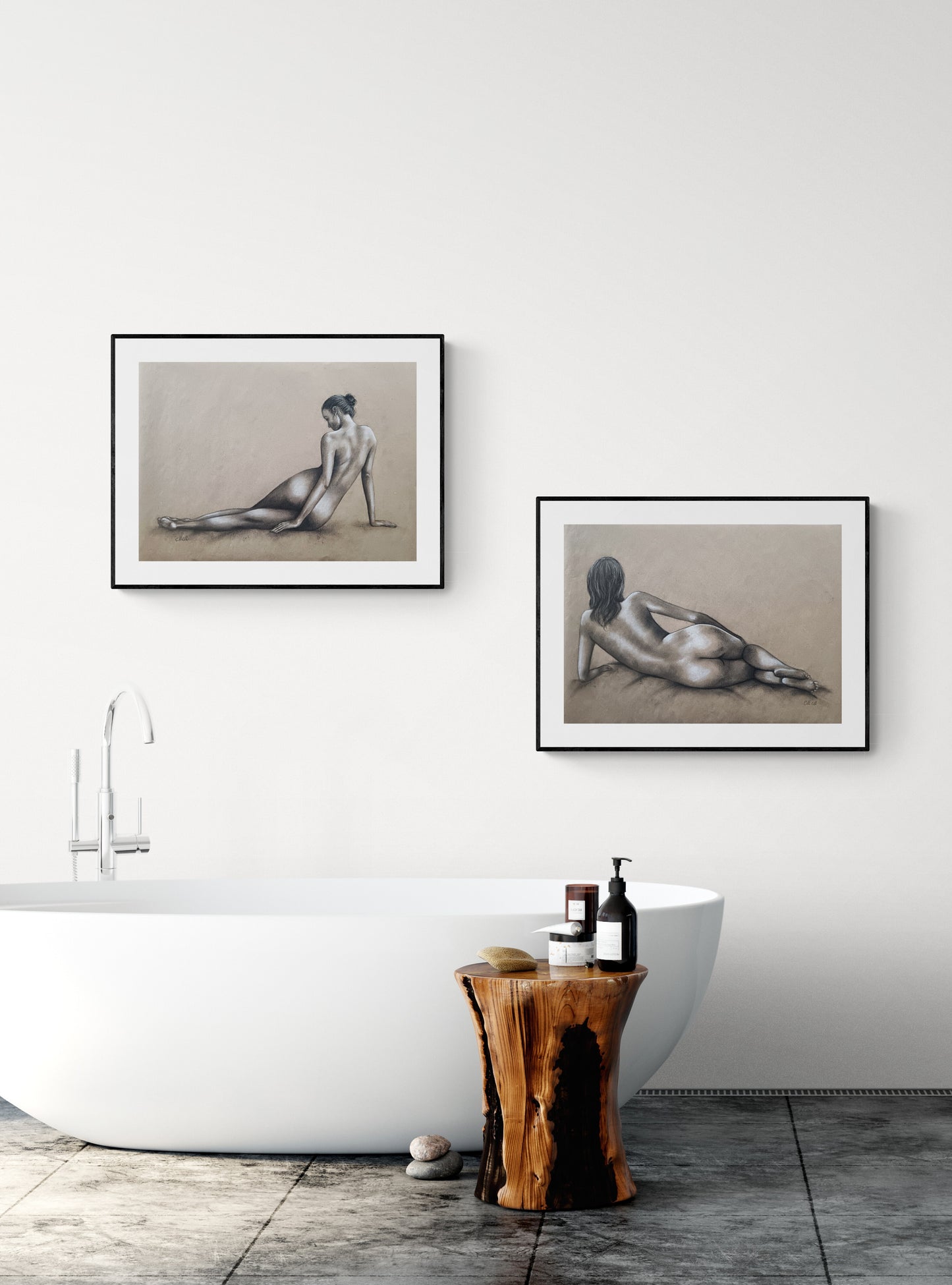 Whisper of a Body - nude charcoal painting