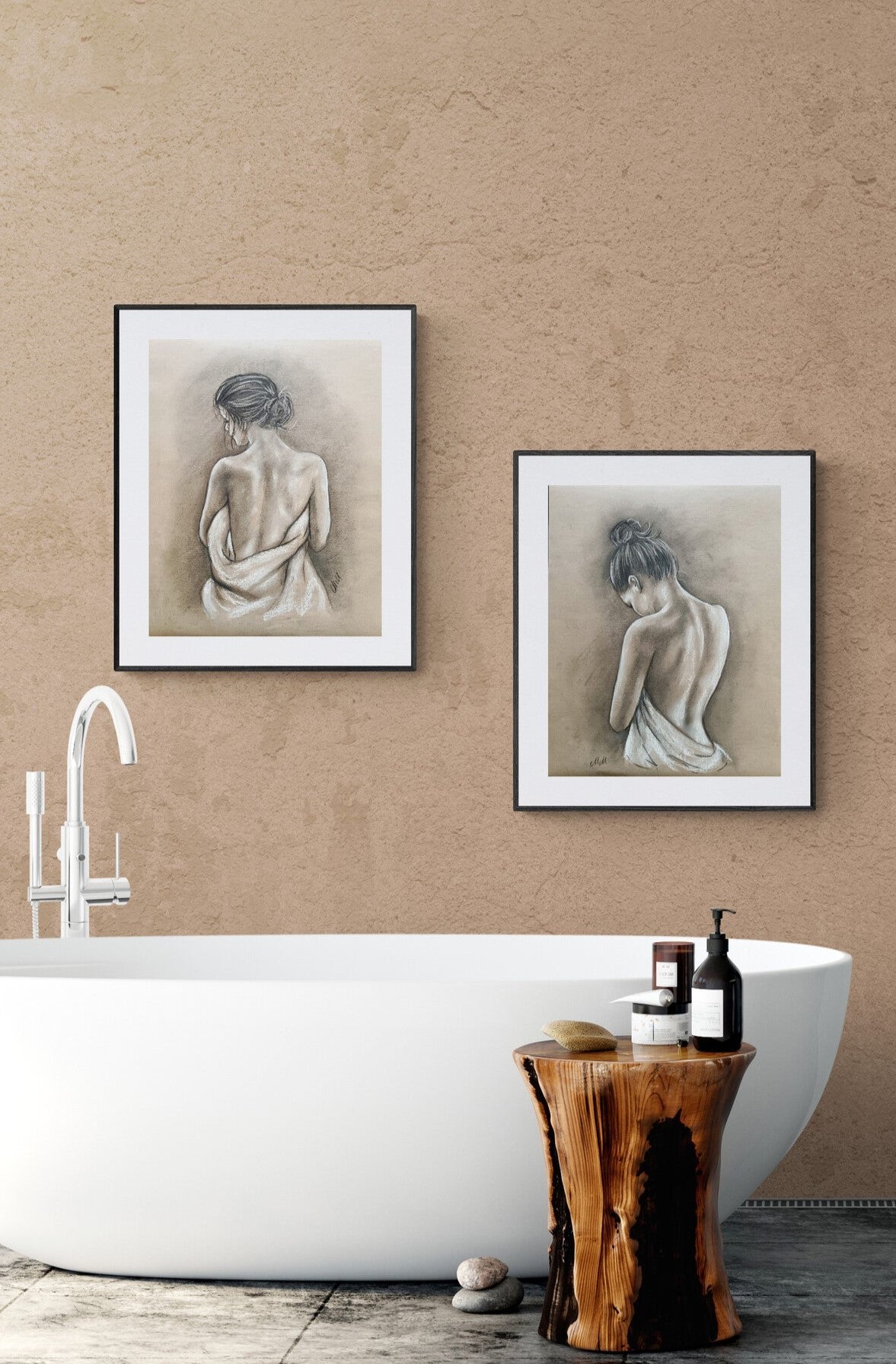 Sensual Charcoal Nude Drawing – Elegant Timeless Figure Art

As an artist, I find beauty in the simplicity of form and the expressive nature of charcoal. This female nude wall art is a delicate yet powerful presentation of femininity.

Shy Beauty is drawn on recycled beige art paper for a vintage, timeless feel.

The soft charcoal strokes emphasize the natural curves of the female form, making this an intimate and captivating artwork.
