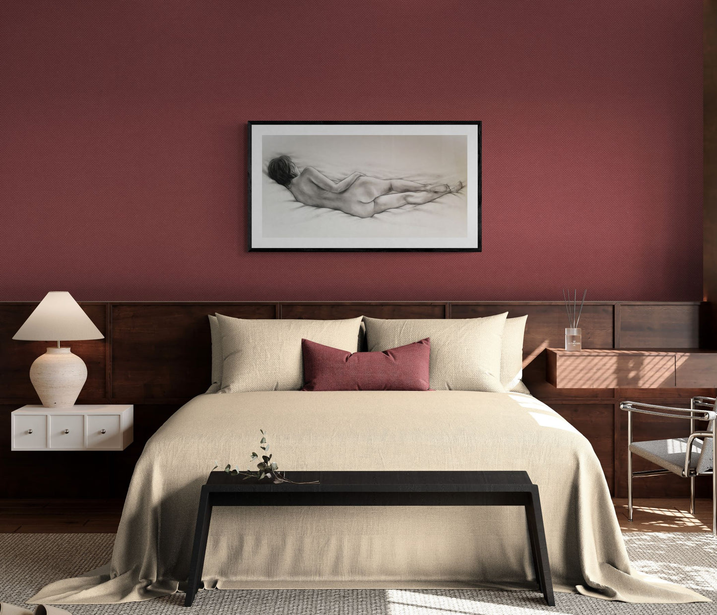 Body in Stillness - nude charcoal drawing